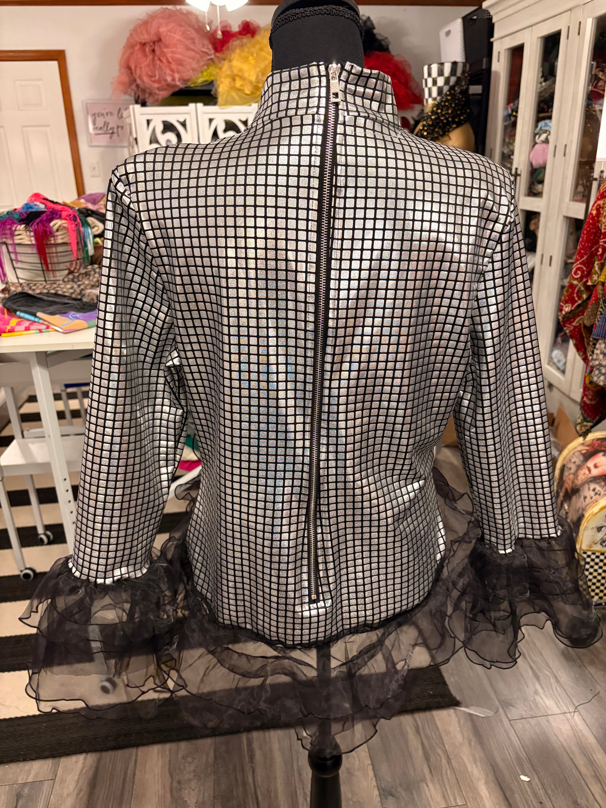 Disco Ball and Ruffles Glam Top One Size fits a Small to XL