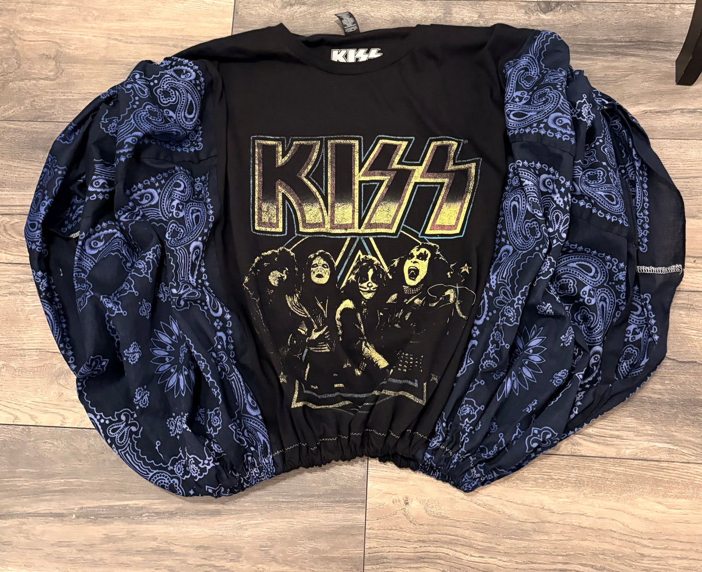 Rock and Roll All Night Bubble Bandana Sleeve Tee Fits a Small to XXL