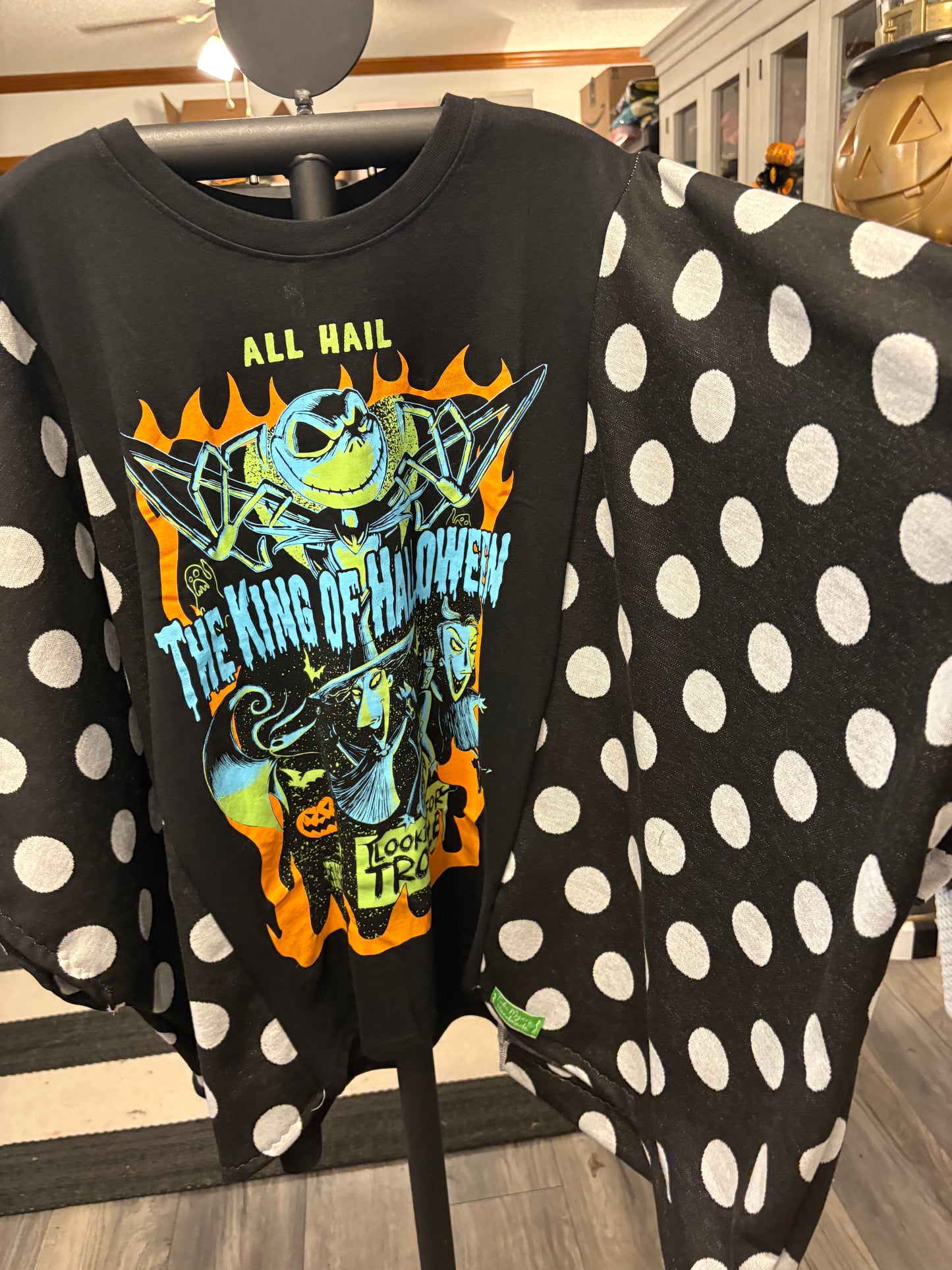 King of Halloween Upcycled Drop-Sleeve Tee Dress One Size Fits a Small to 4X