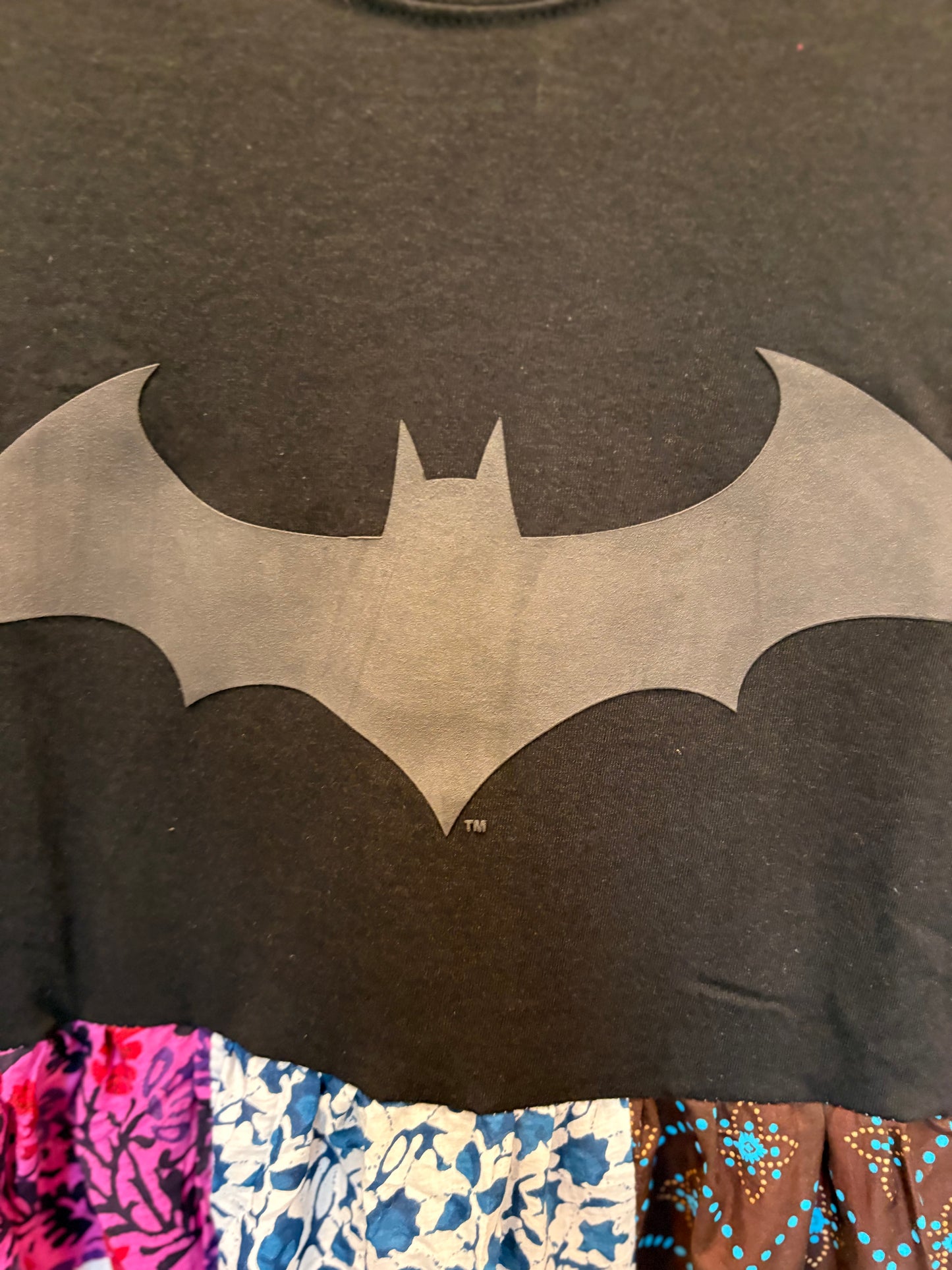 Be Batman Upcycled Patchwork Dress One Size Fits an XS to Large