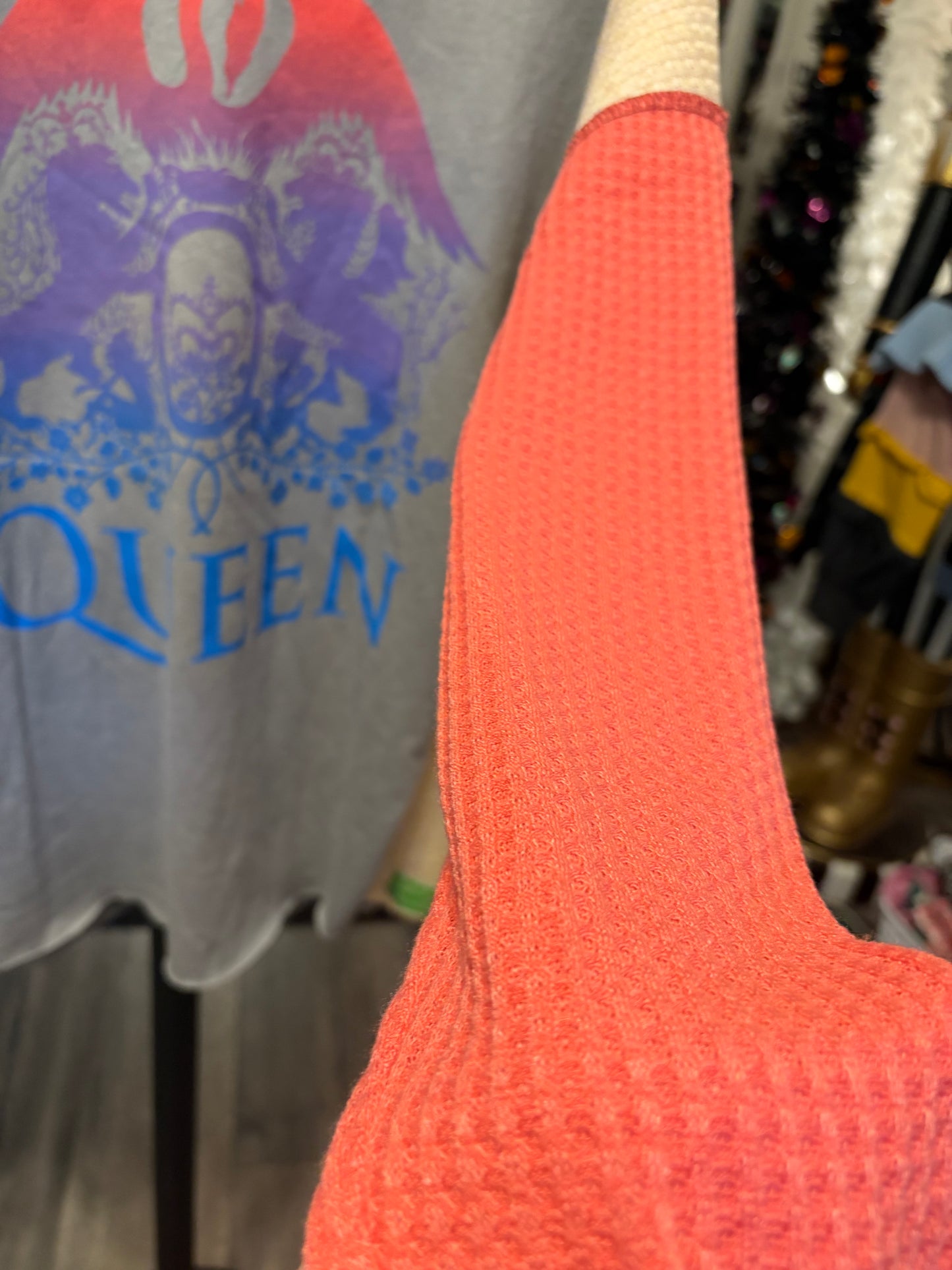 Another One Bites The Dust Upcycled Long Sleeve Knit Tee One Size Fits a Small to XL