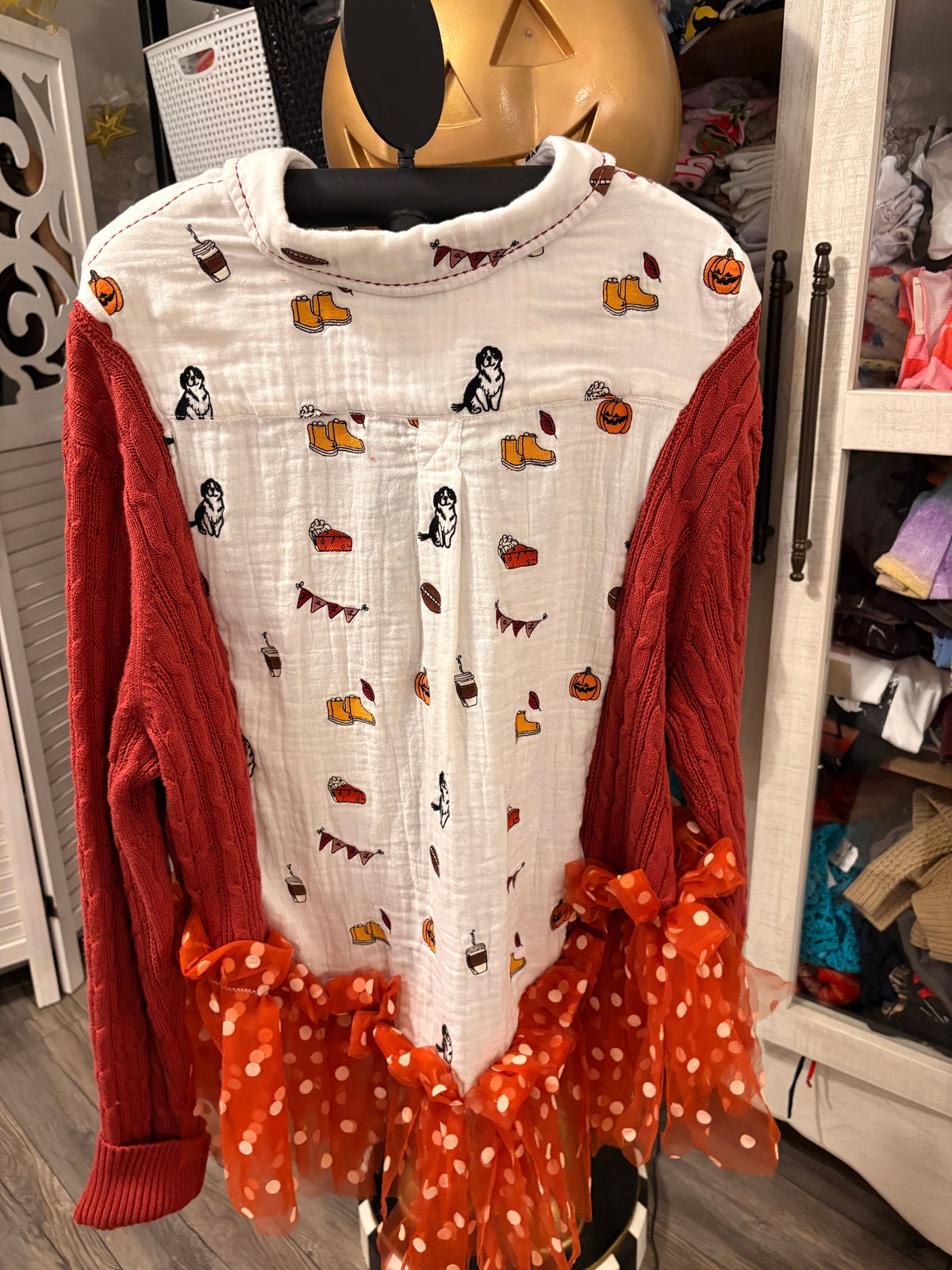 All Things Fall Glam Fringe Tee One Size Fits a Small to 3X
