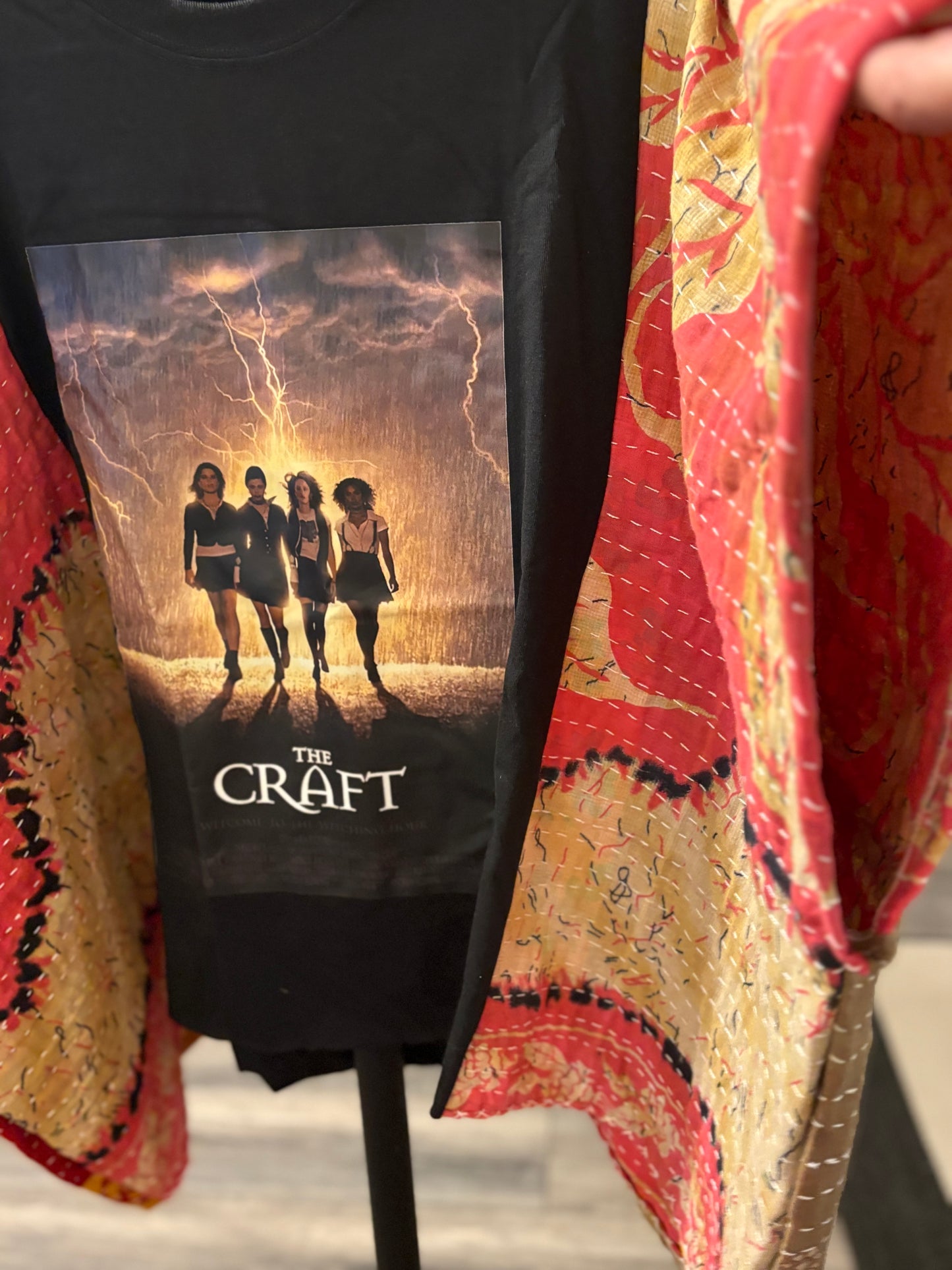 The Craft Upcycled Kantha Closed Side Poncho Fits a Small to 3X Super Oversized