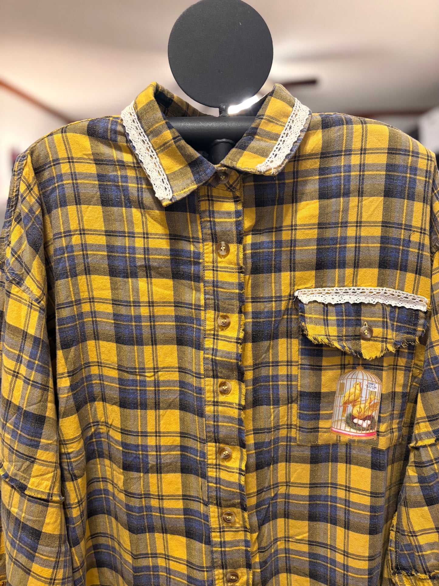 Ruffle Feathers “Junk” Flannel Very Long Length One Size Fits an XXL-3X 16-20