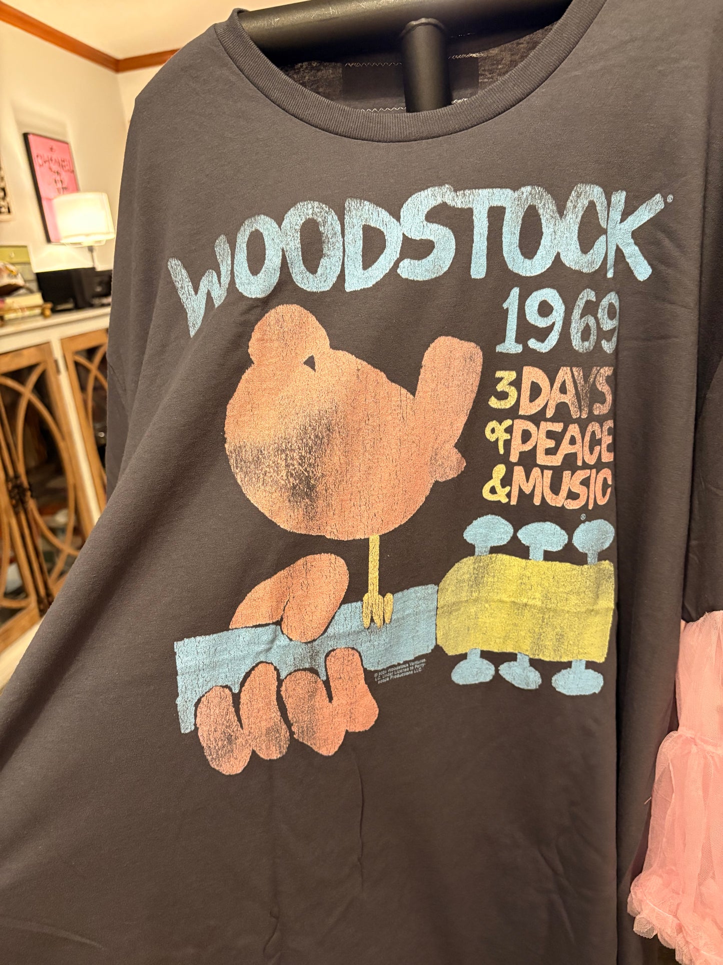 Pink Woodstock Rockstar Tee One Size Fits A Large to 3X