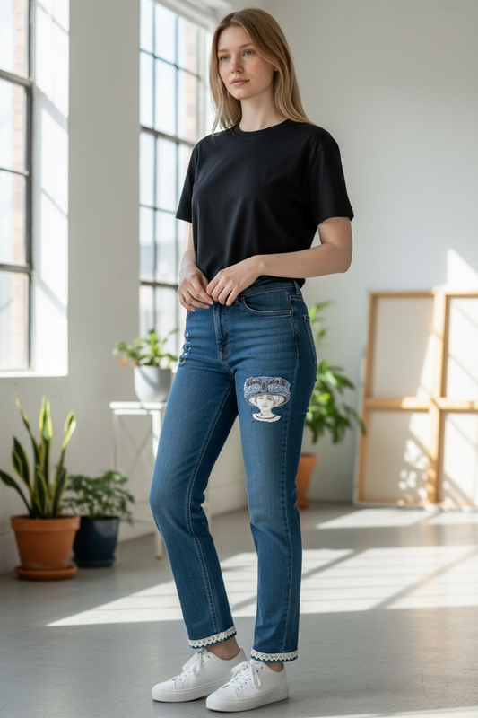 Lady in Blue “Junk” Jeans Size 16