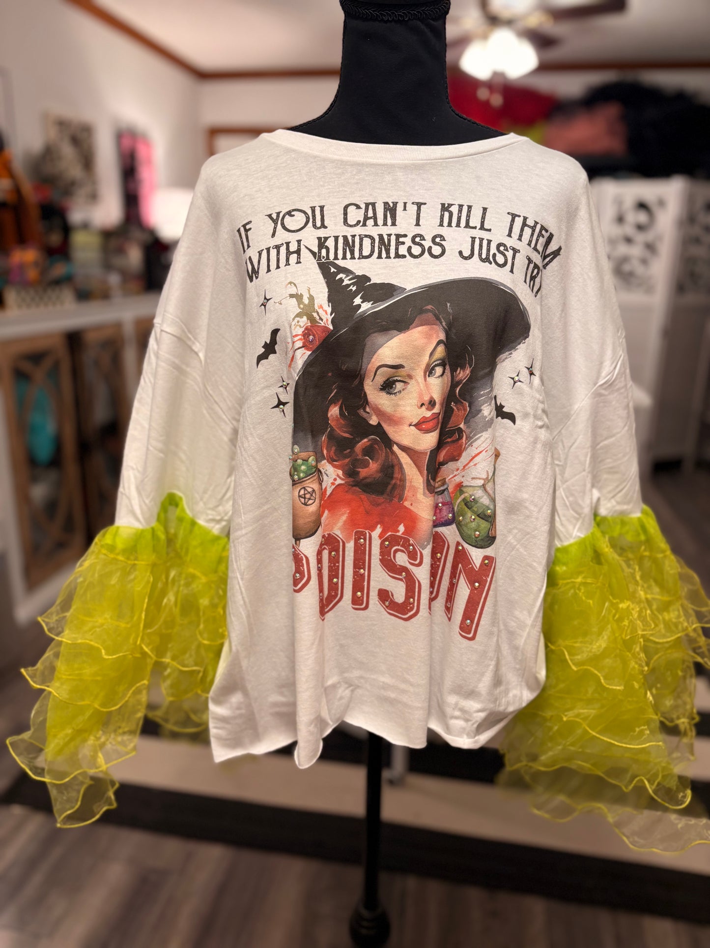 Kill ‘Em With Kindness Rockstar Ruffle Top One Size Fits a Small to 2XL