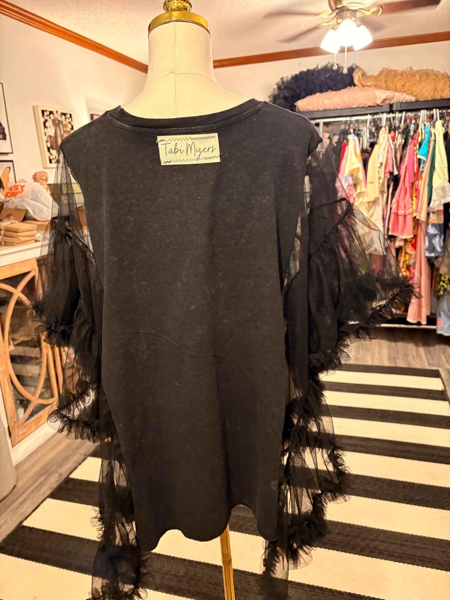 Stoned Upcycled Rockstar Poncho One Size Fits a Small to Large