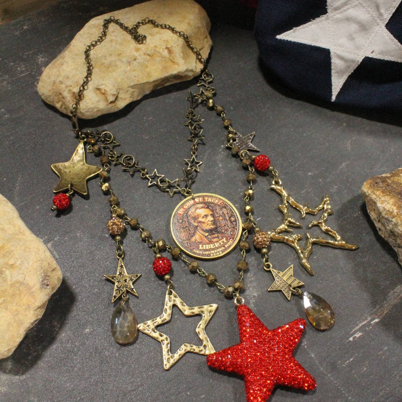 In God We Trust Golden Charm'd Necklace