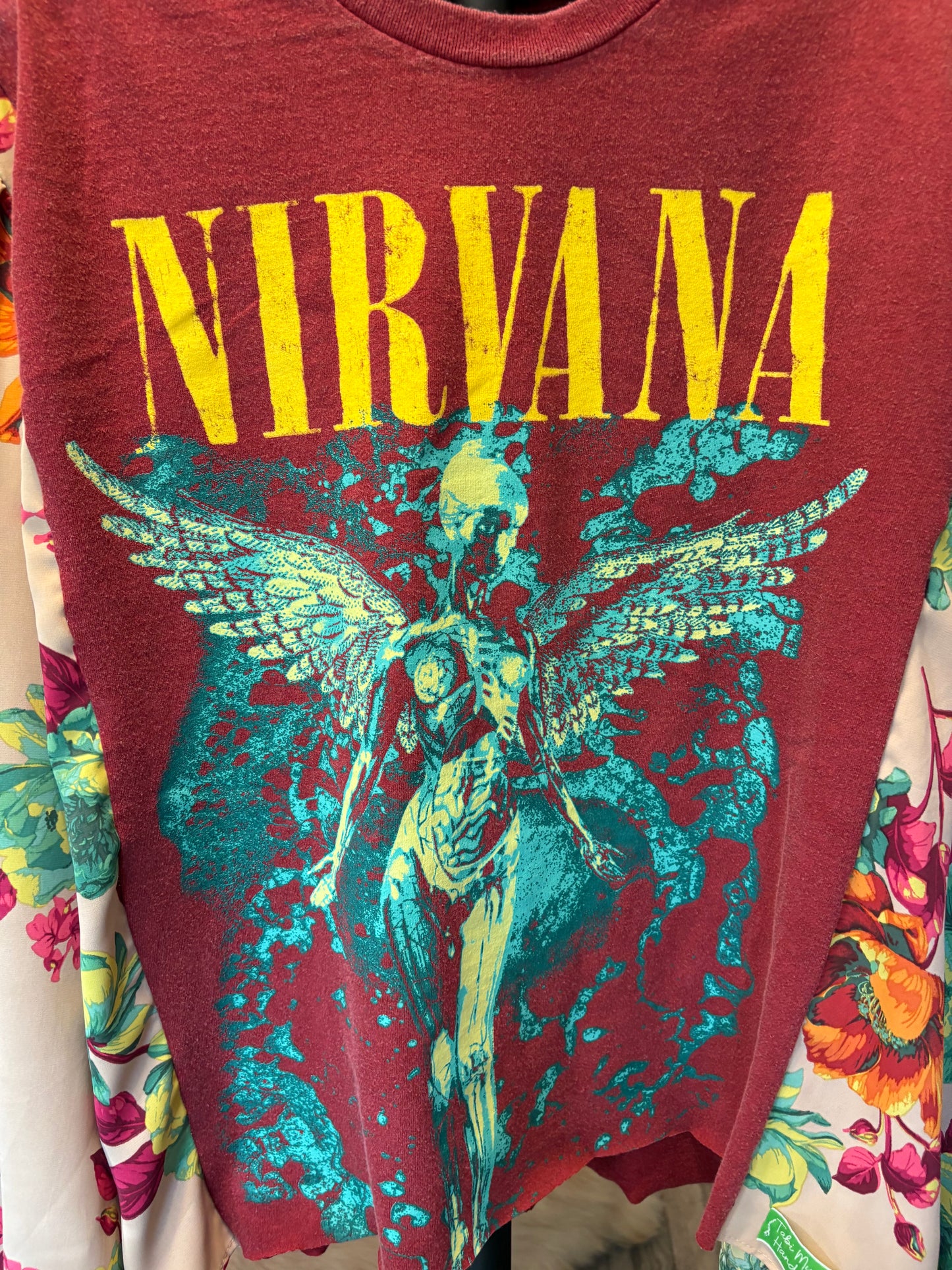 Nirvana Upcycled Drop-Sleeve Tee One Size Fits a Small to XXL 6-16