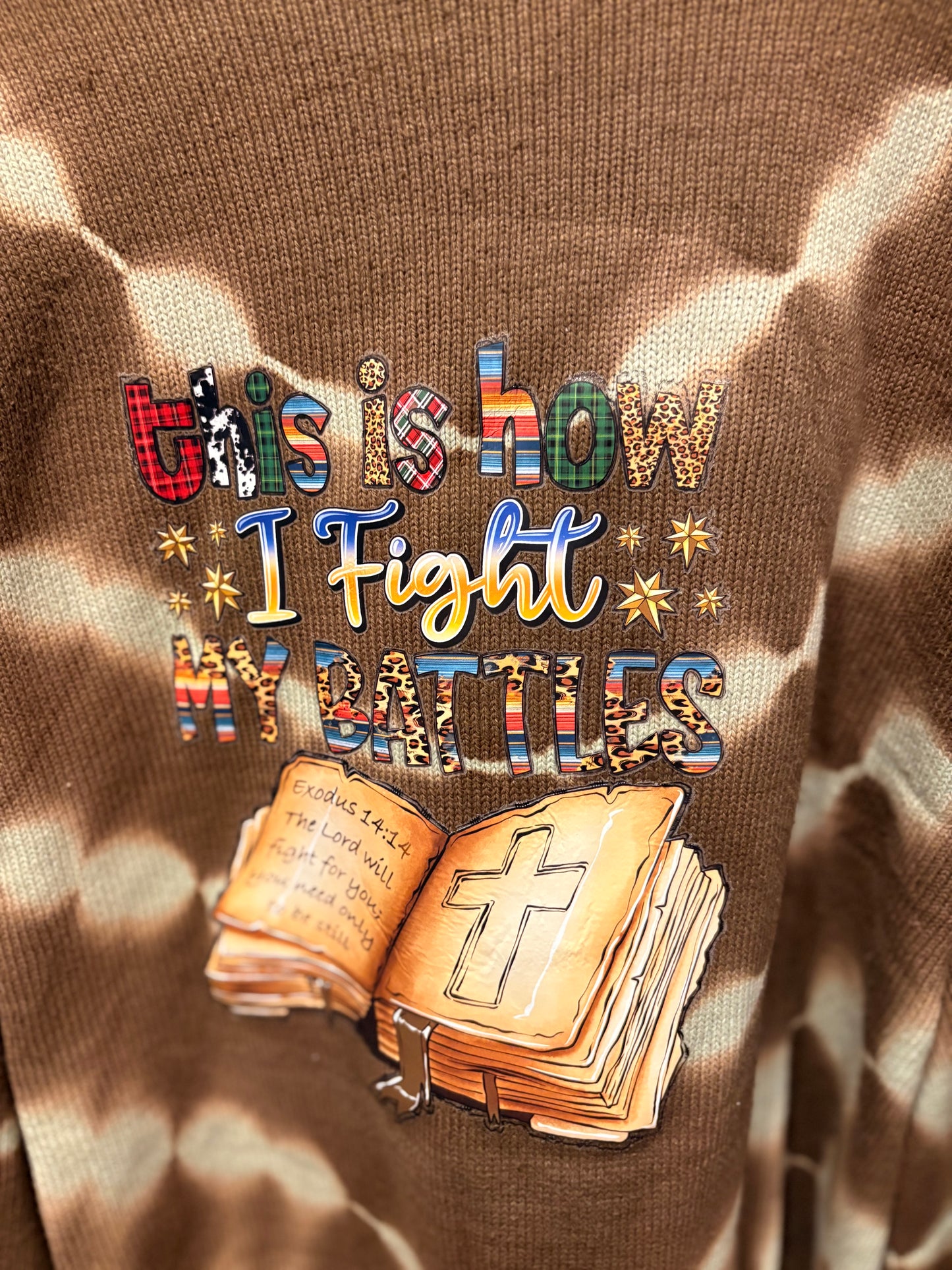 Bible Battles Upcycled Oversized Sweater Fits XL/2X