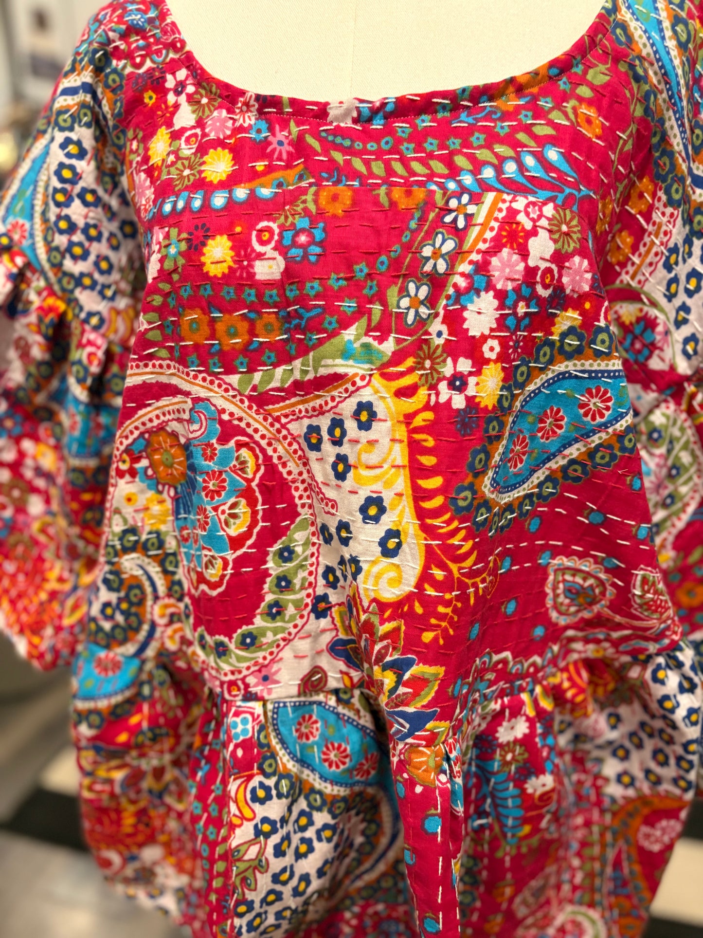 Paisley Kantha Circle Top One Size Fits a Small to 3X