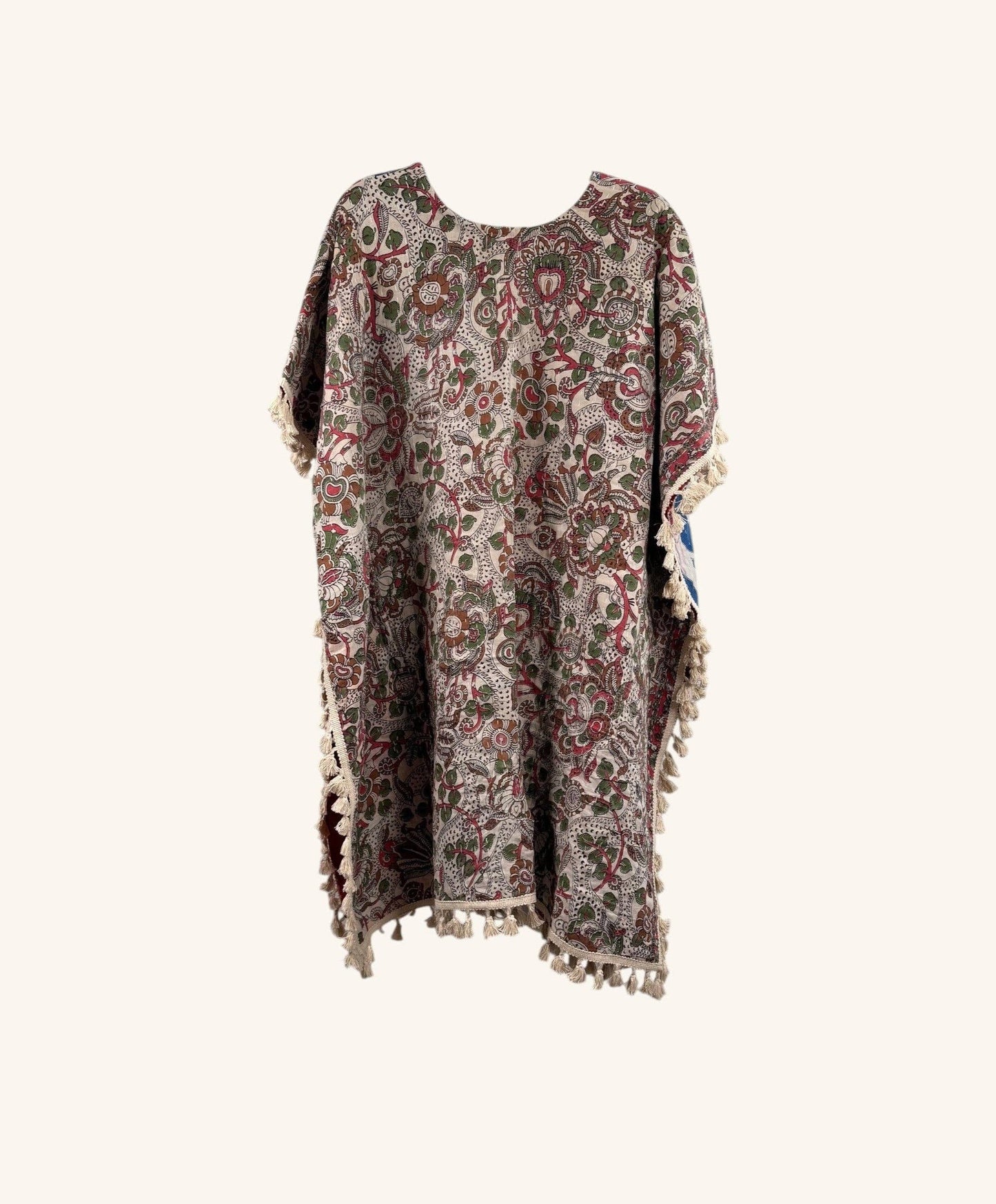 Short Sleeve Willow Fringe Kantha Kimono 1000-07