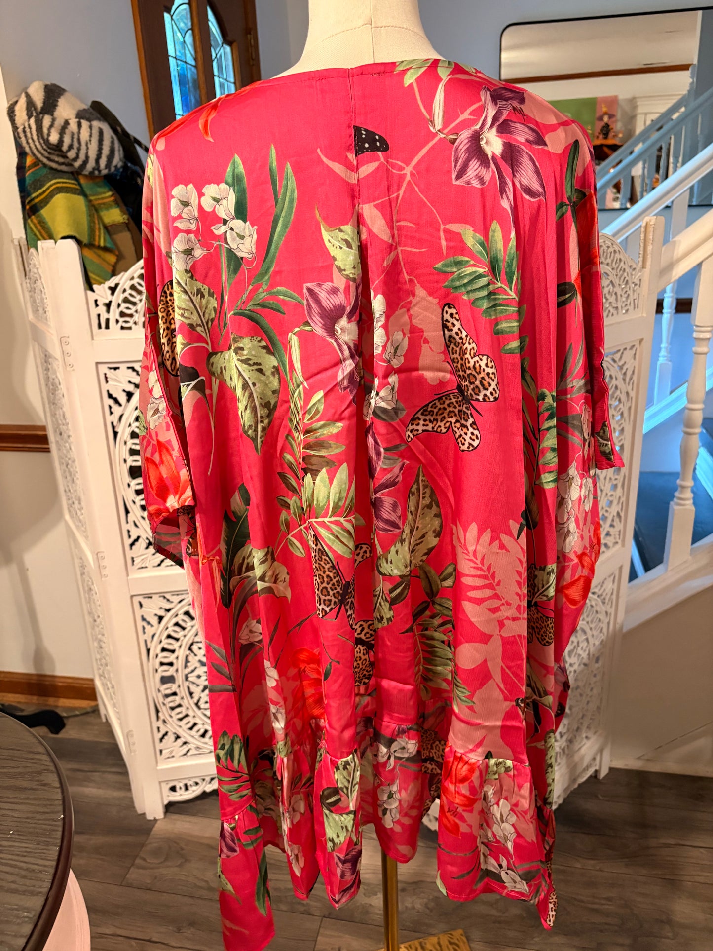 Pink Ruffle Kimono