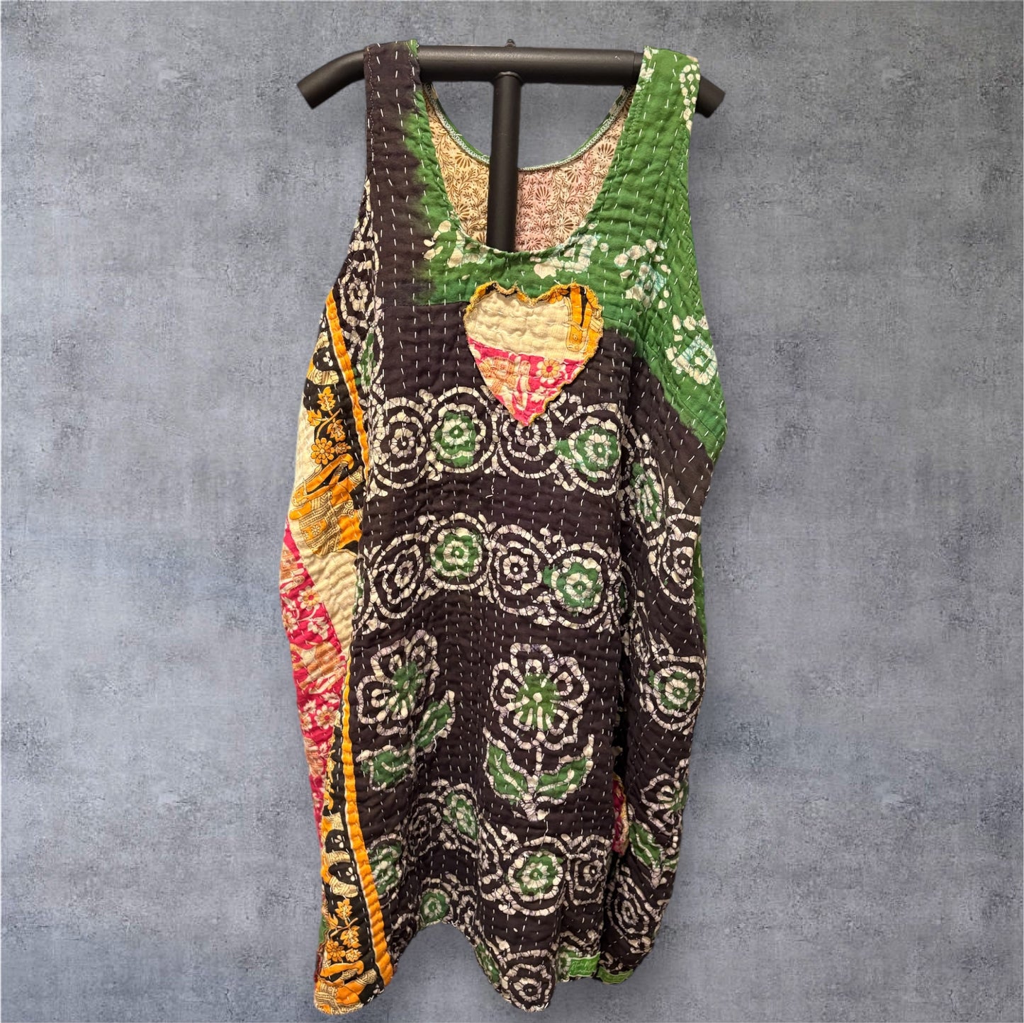 Degas Upcycled Vintage Kantha Quilt ART Jumper One Size Fits A Large to 3X Oversized