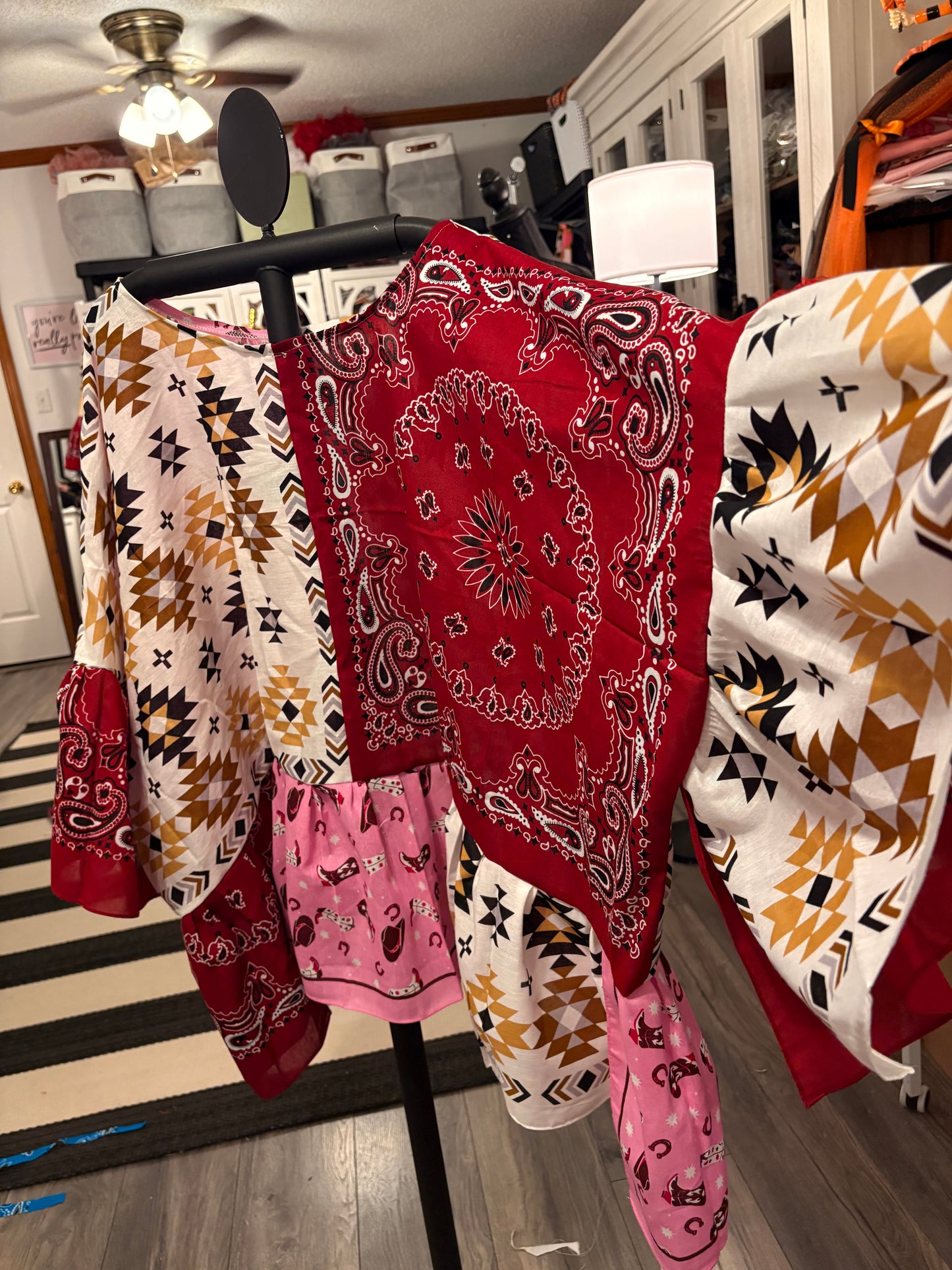 Boots and Bandanas Bandana Ruffled Poncho One Size Fits a Small to 3X