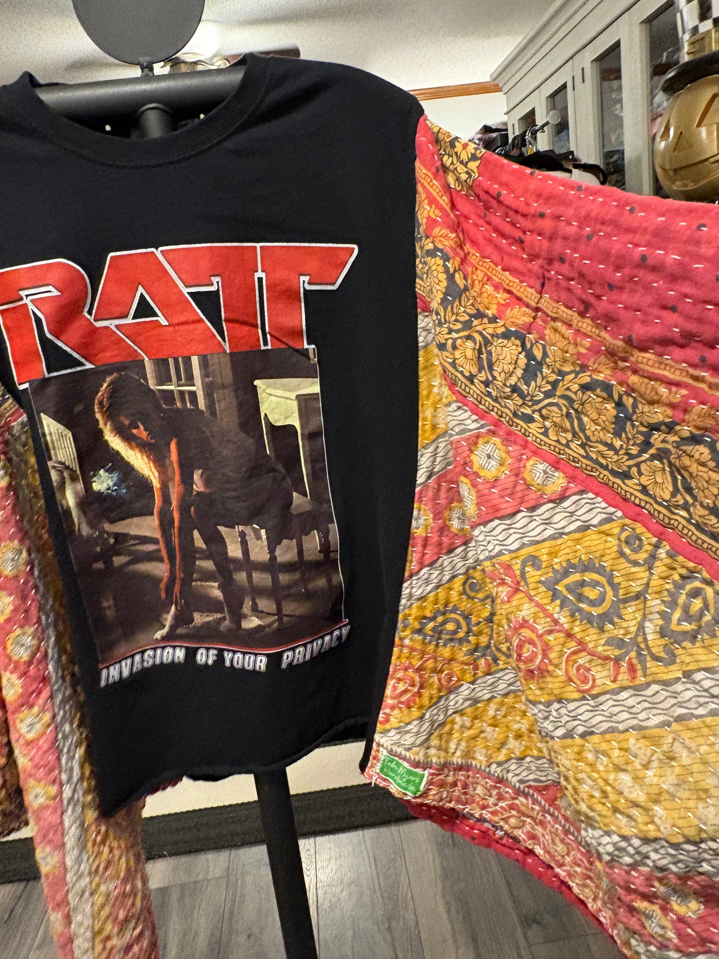 Ratt Upcycled Vintage Kantha Poncho Tee One Size Fits a Small to XXL