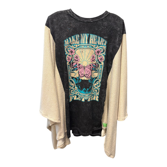 Heart Flutter Upcycled Drop-Sleeve Tee One Size Fits a Large to 4X