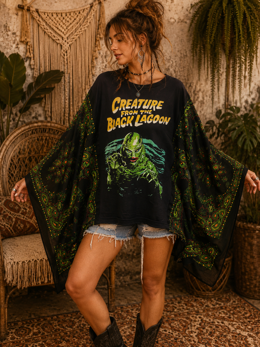 Black Lagoon Bandana Poncho One Size Fits a Small to 3X