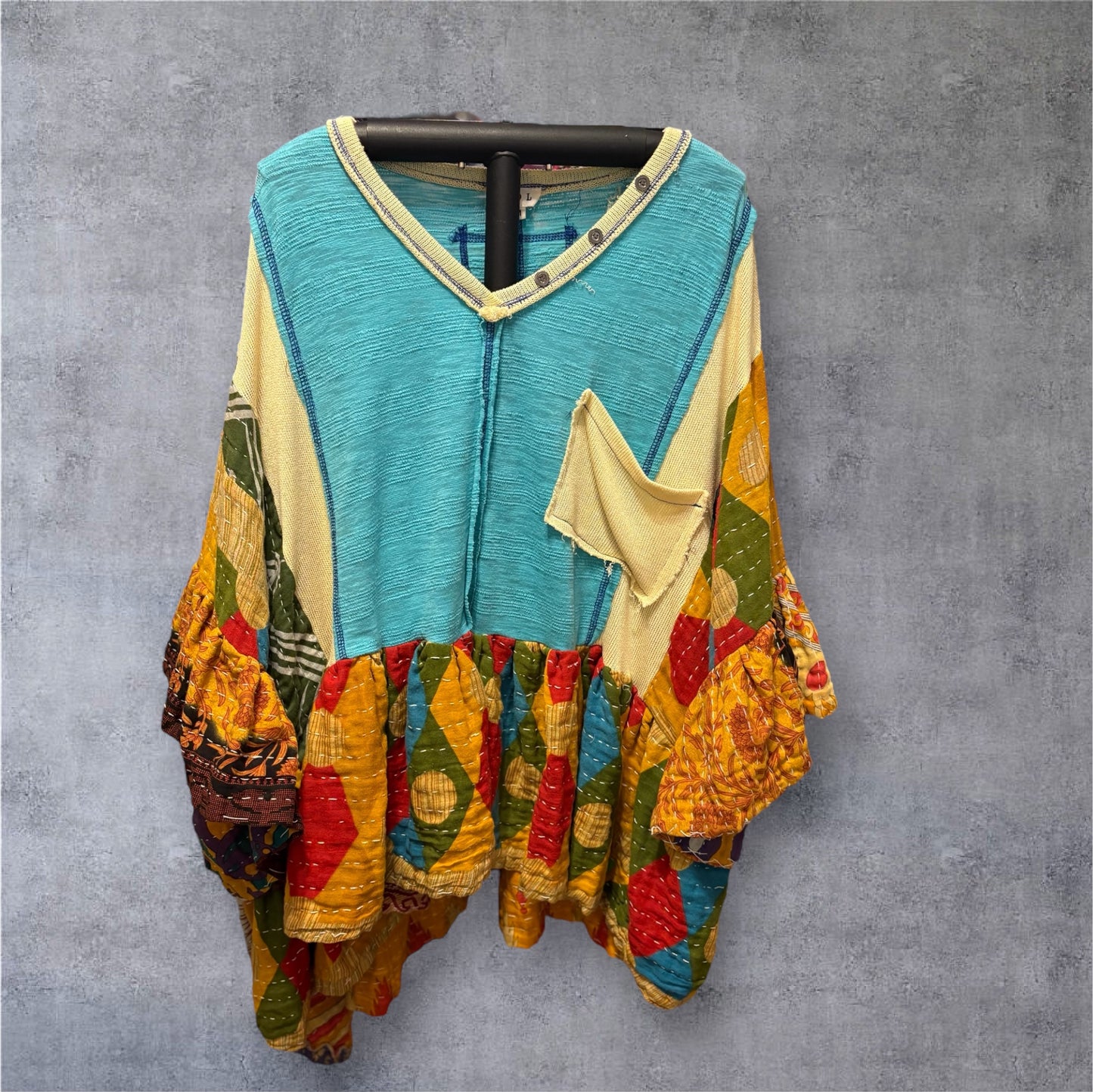 Let’s Party Upcycled Vintage Kantha Dress/Long Shirt One Size Fits Most