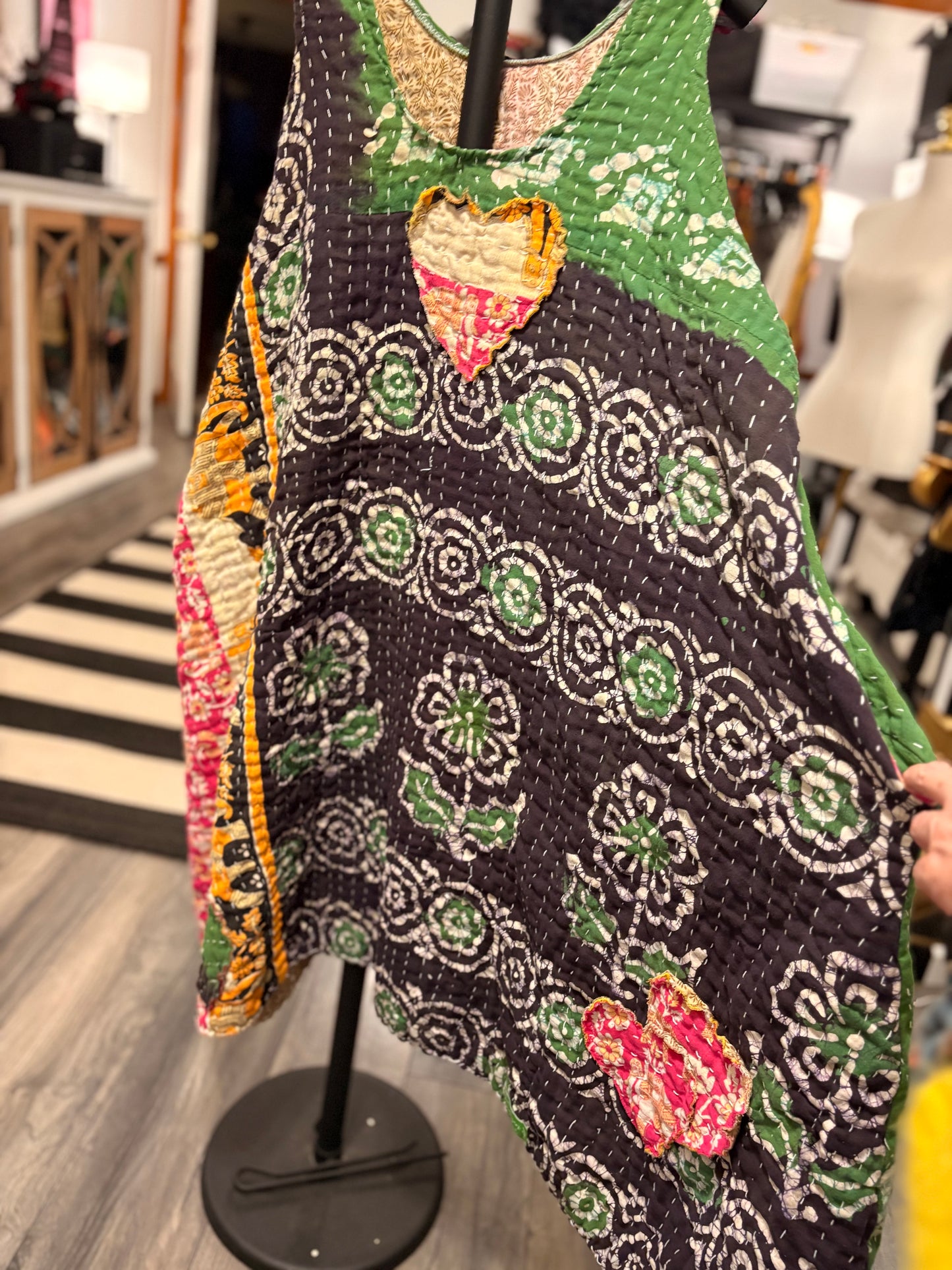 Degas Upcycled Vintage Kantha Quilt ART Jumper One Size Fits A Large to 3X Oversized