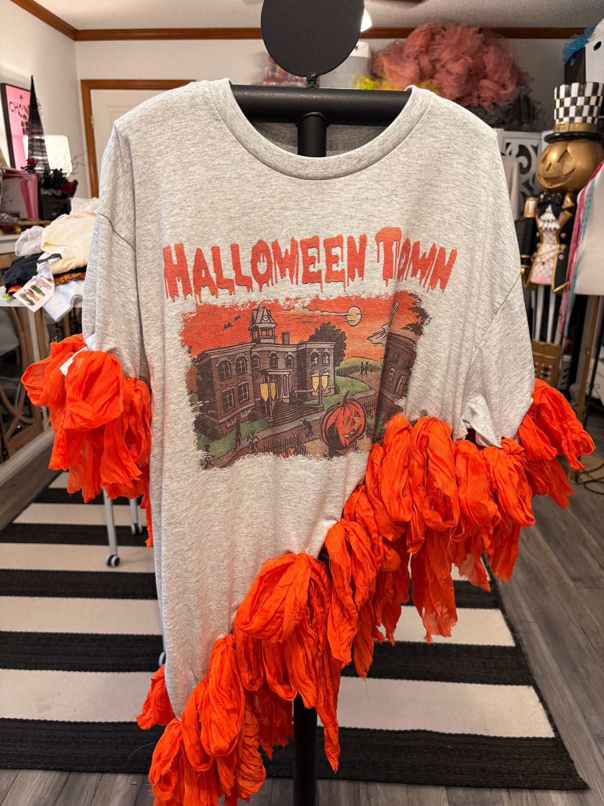 Spooky Season Glam Asymmetrical Tee One Size Fits Small to Large