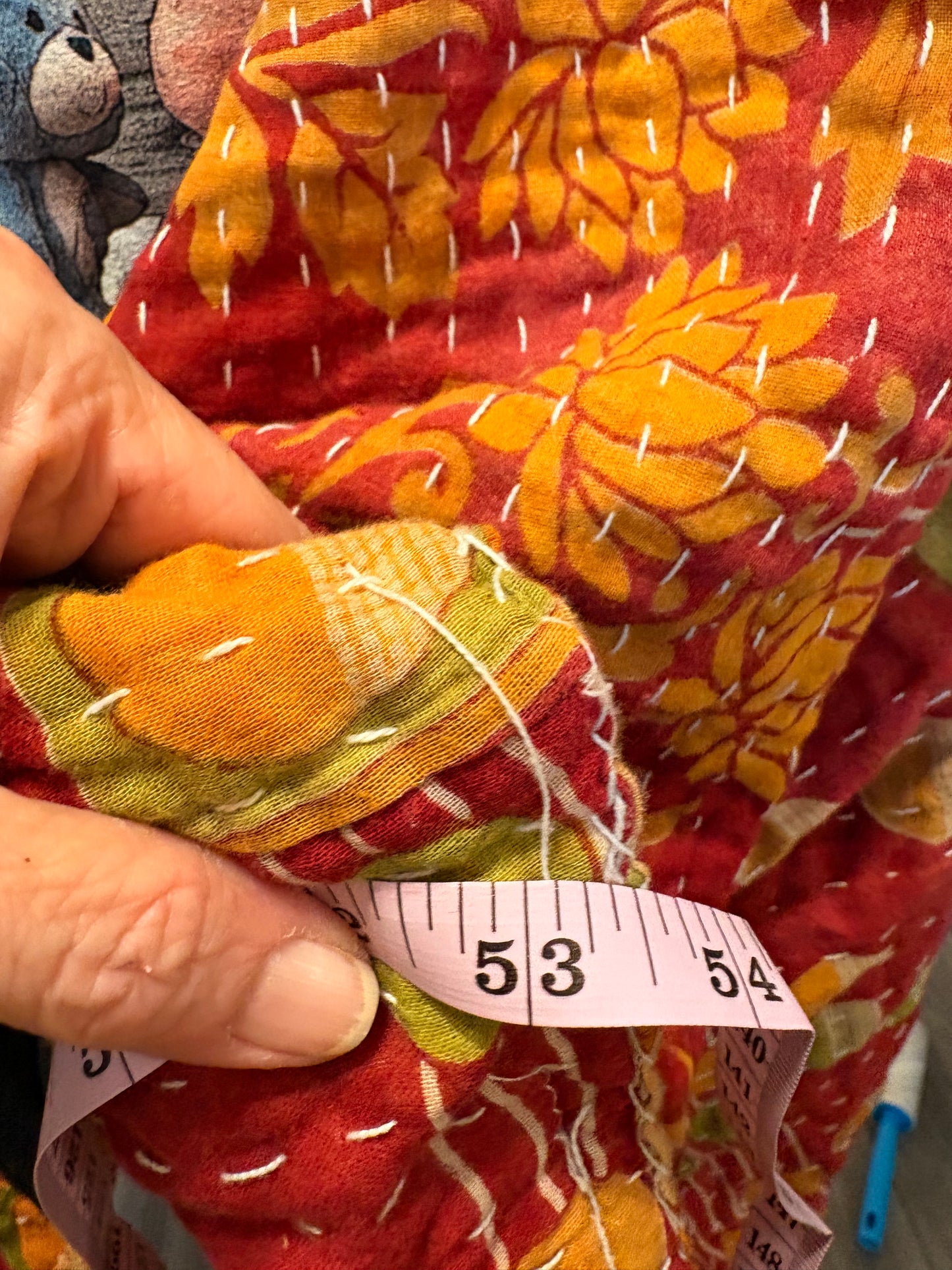 Hello Sunshine Upcycled Vintage Kantha Quilt Poncho Tee One Size Fits a Small to XXL