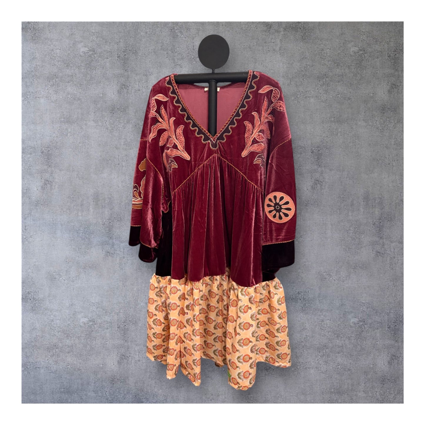 Artemis Upcycled Velvet and Hand Blocked Cotton One Size Fits Medium to XXL OVERSIZED!