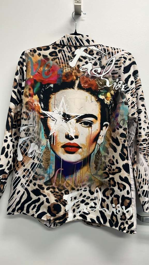 LUFR5 One Size Italian Leopard  "FRIDA" Print Blazer LOOWIE