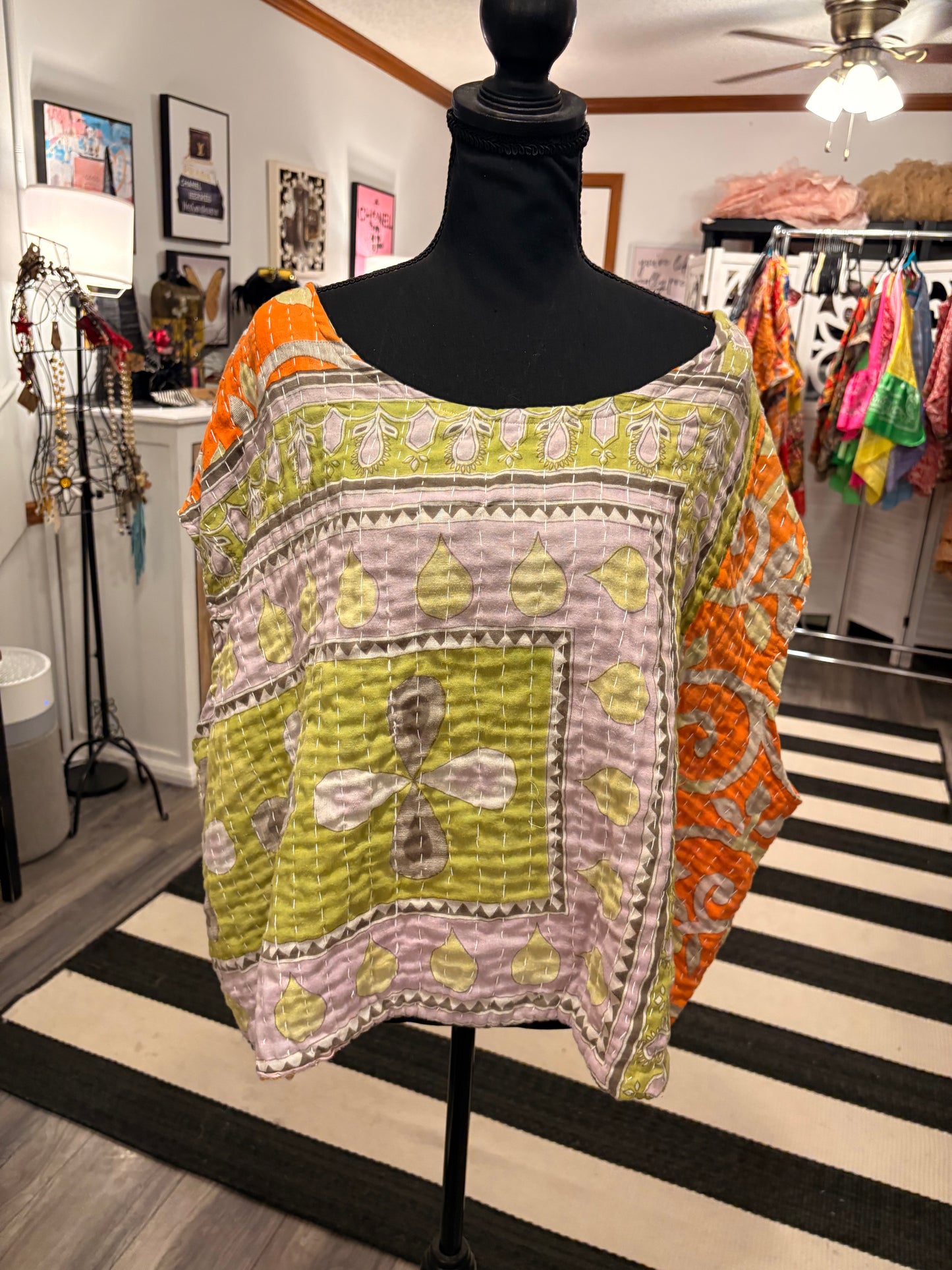 Lila Kantha Top One Size Fits a Small to XXL