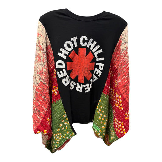 Red Hot Chili Peppers Upcycled Vintage Kantha Poncho Tee Fits A Size Small to 3X