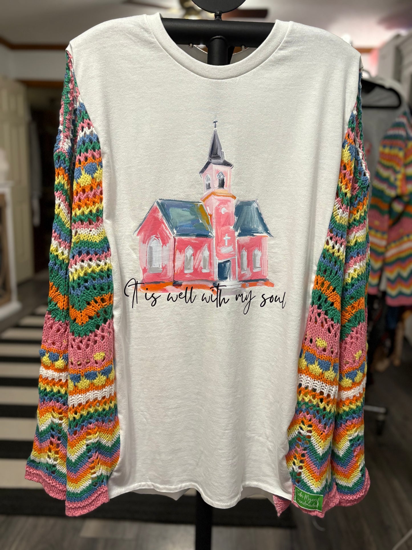 It Is Well Upcycled Drop Sleeve Sweater One Size Fits a Small to XXL