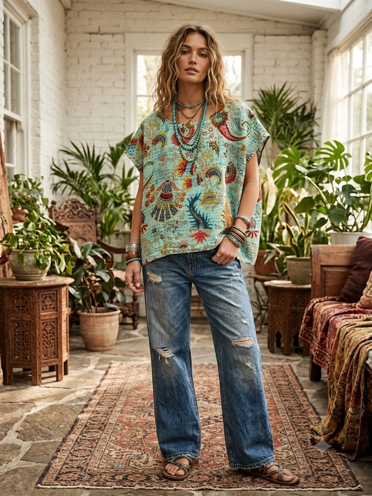 Amanda Kantha Top One Size Fits a Small to XXL