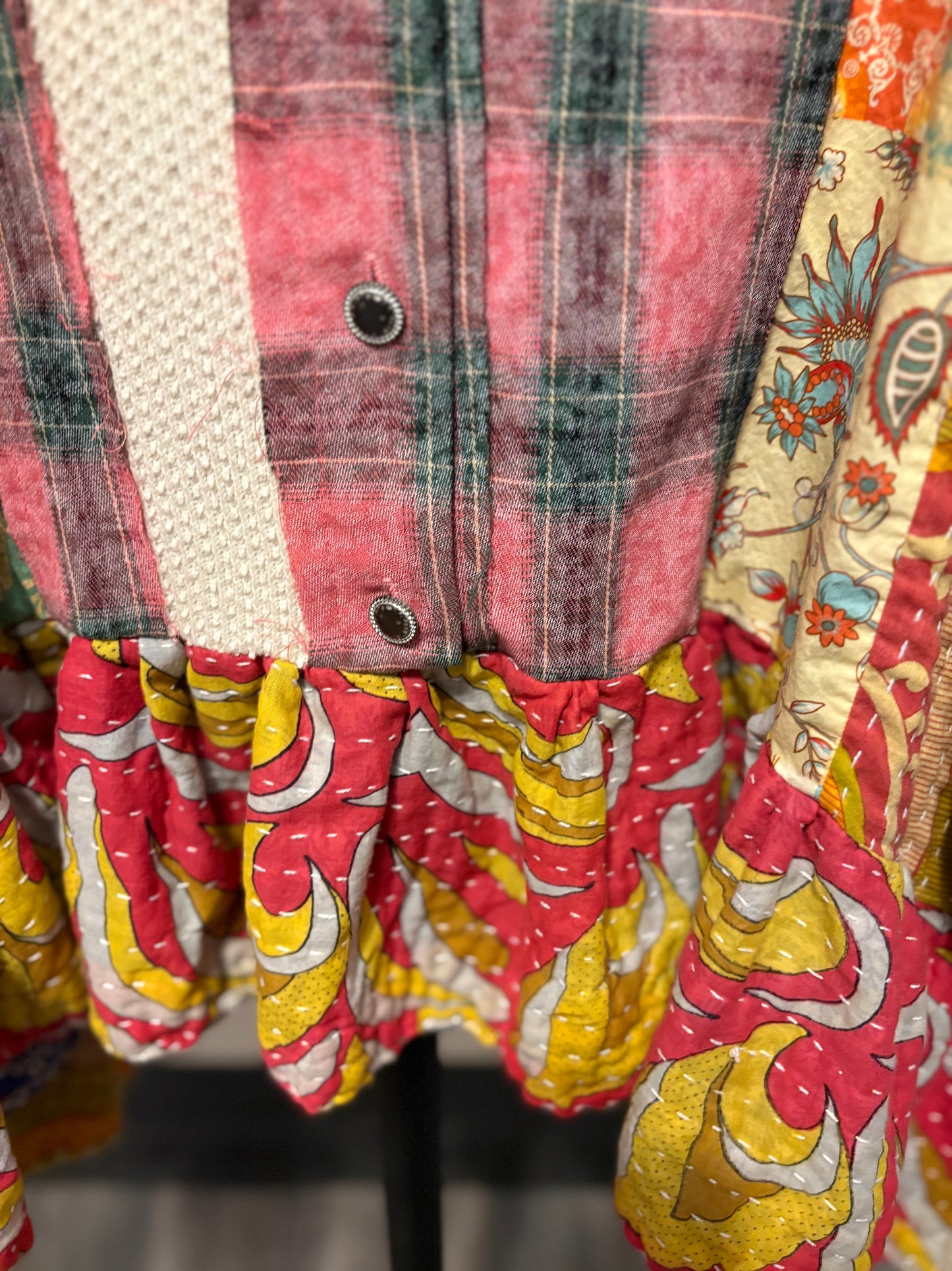 Abby Upcycled Vintage Kantha Dress/Long Shirt One Size Fits Most