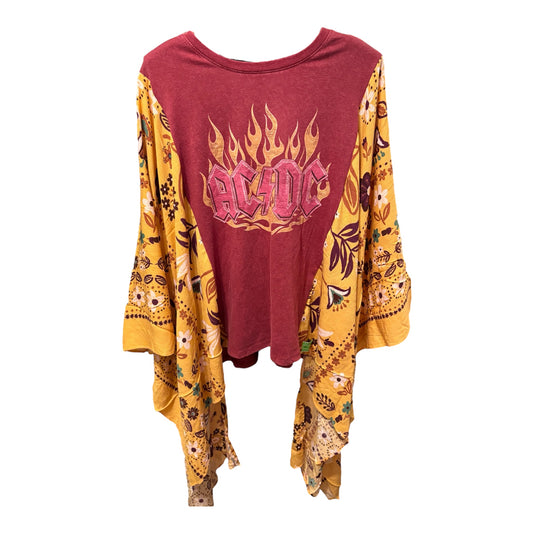 AC/DC Upcycled Tee Kimono One Size Fits a Small to XXL