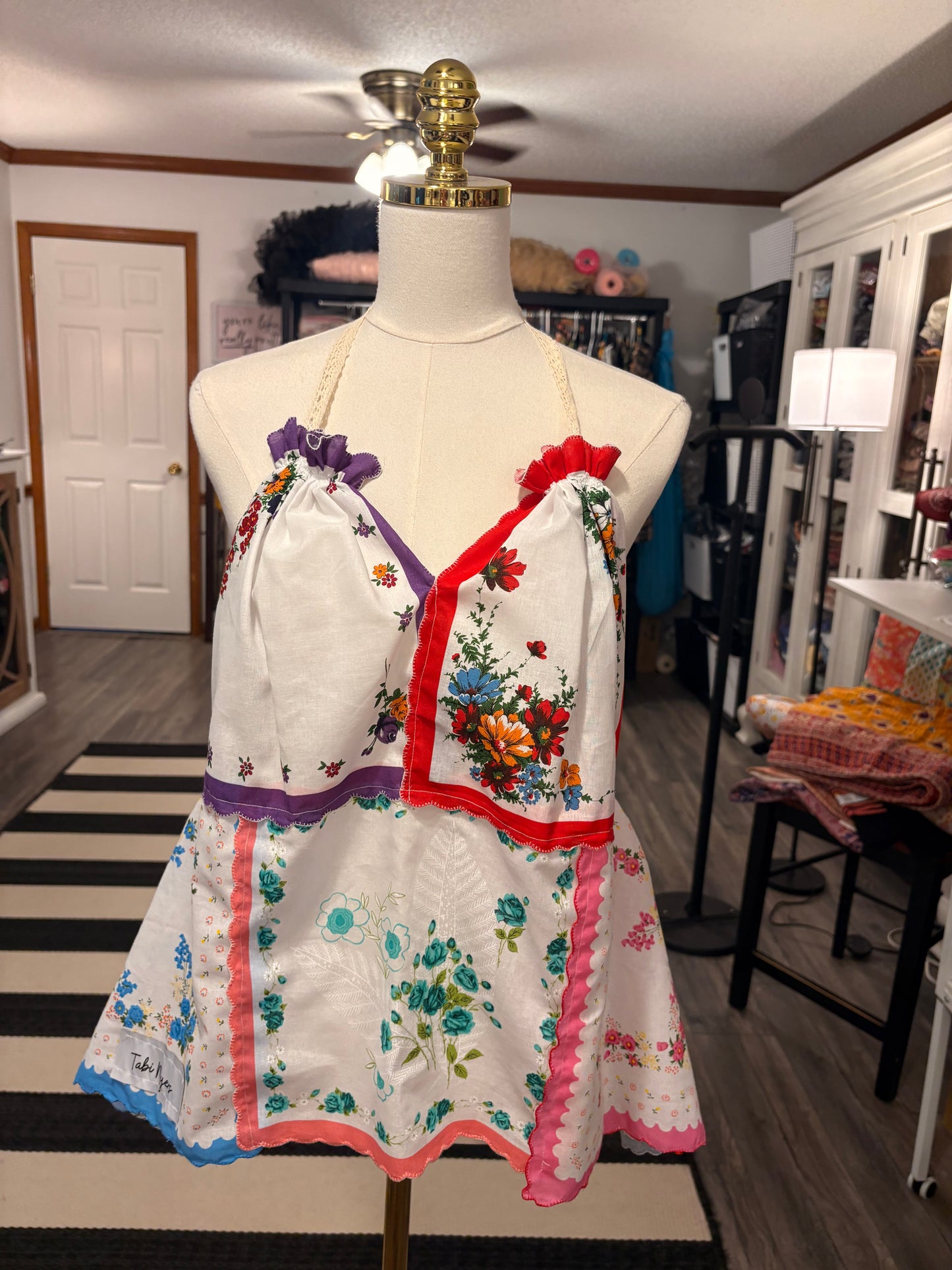 Delilah Upcycled Hankie Top One Size Fits a 12-16