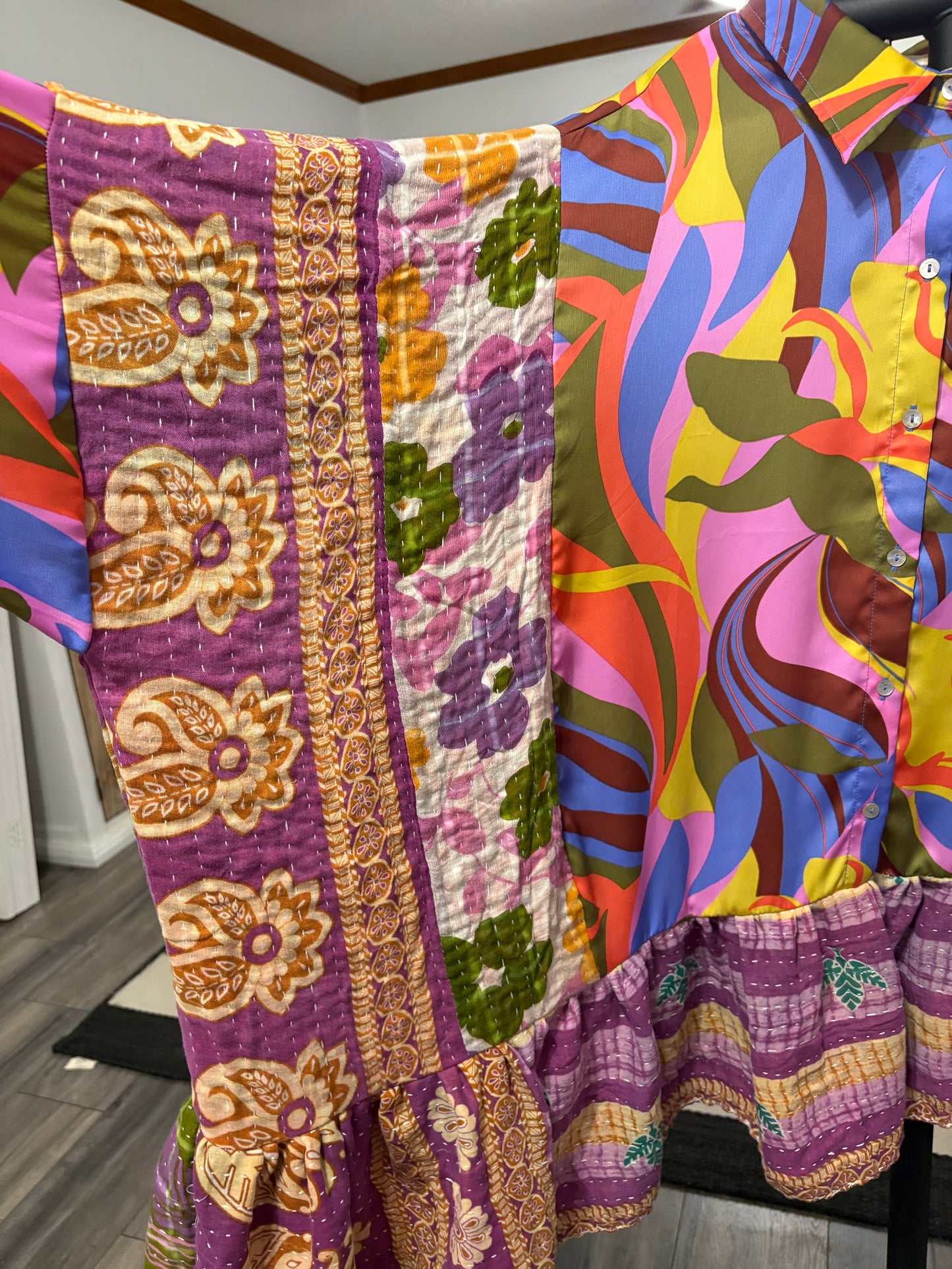 Groovy Upcycled Long Top One Size Fits a Large to 4X