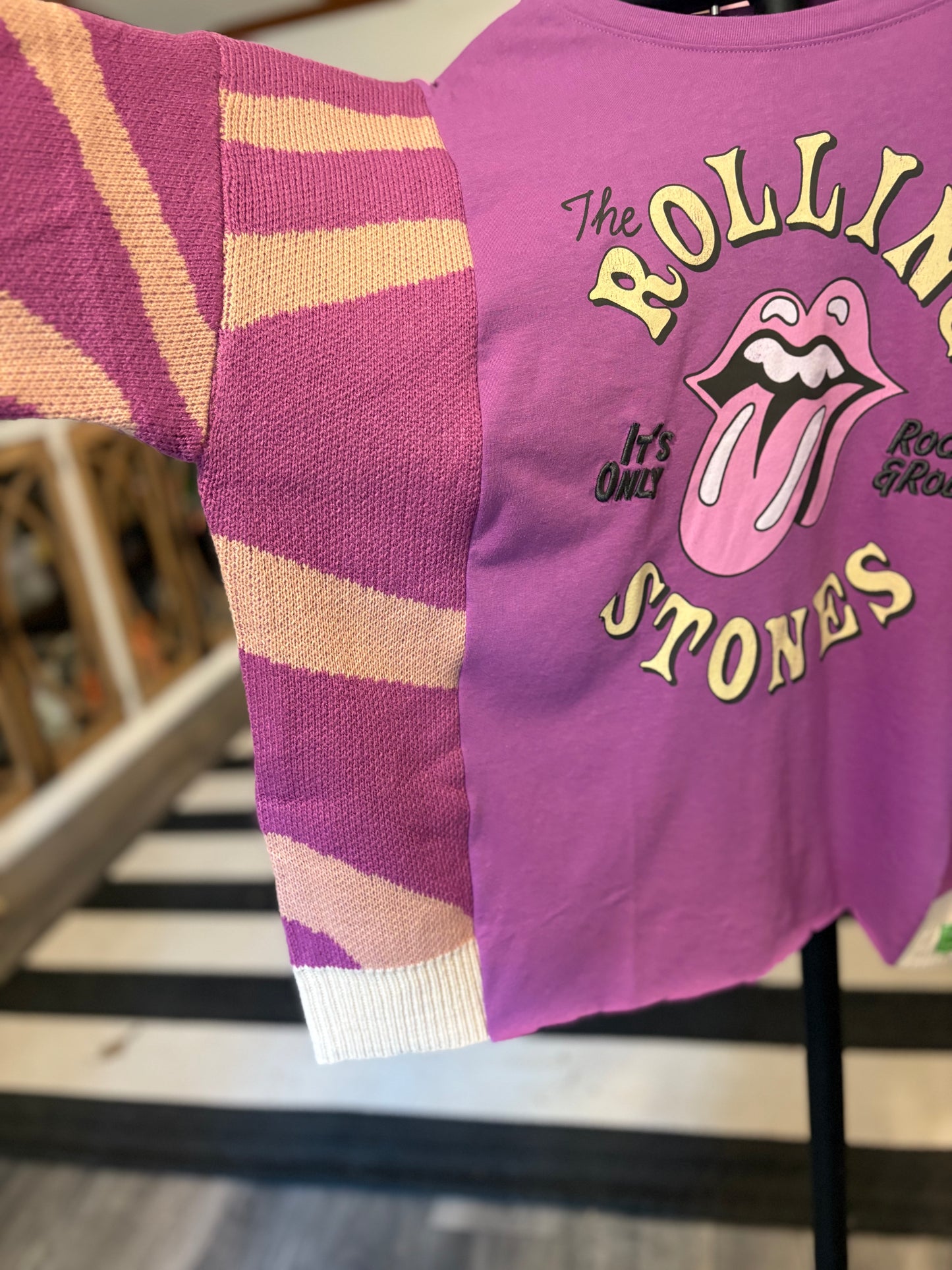 The Stones Upcycled Drop-Sleeve Tee Sweater One Size Fits a Small to XXL