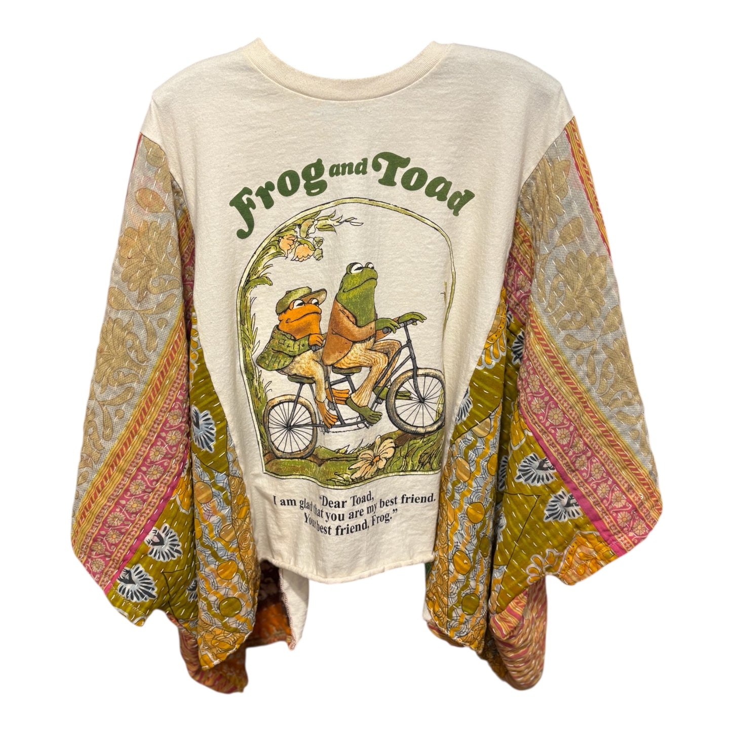 Frog and Toad Upcycled Vintage Kantha Poncho Tee One Size Fits A Small to XXL (6-16)