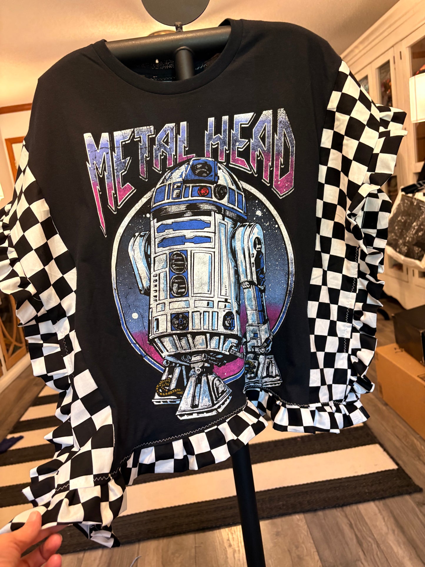 Metal Head Upcycled Ruffles and Ribbon Poncho One Size Fits a Small to XL