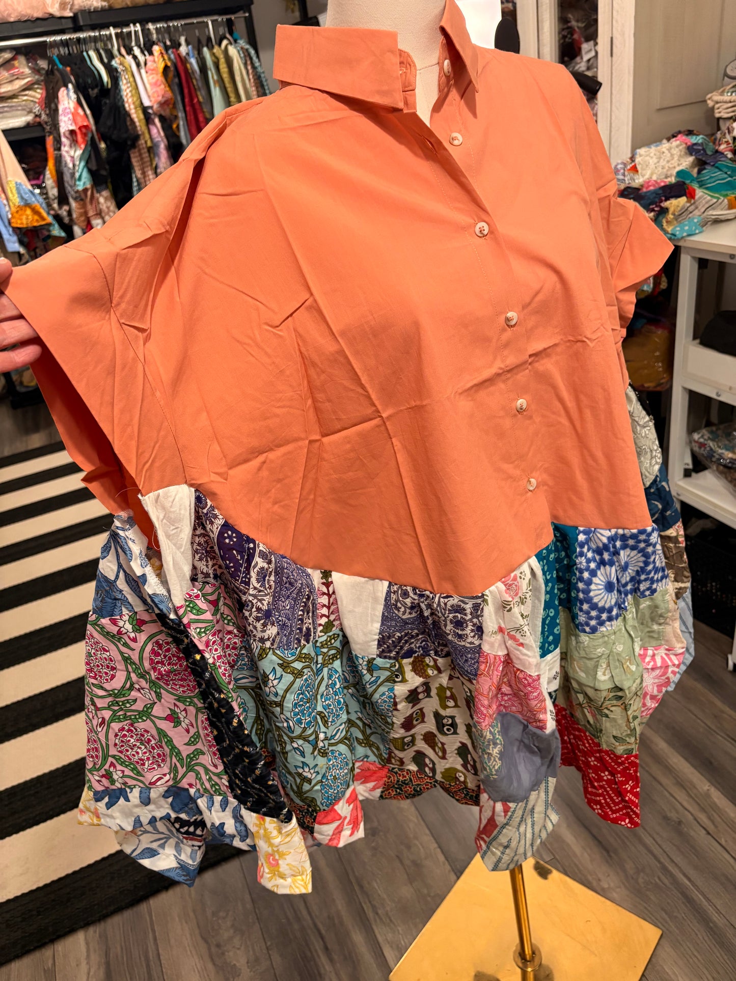 Amelia Upcycled Butterfly Poncho One Size Fits a Large to 3X