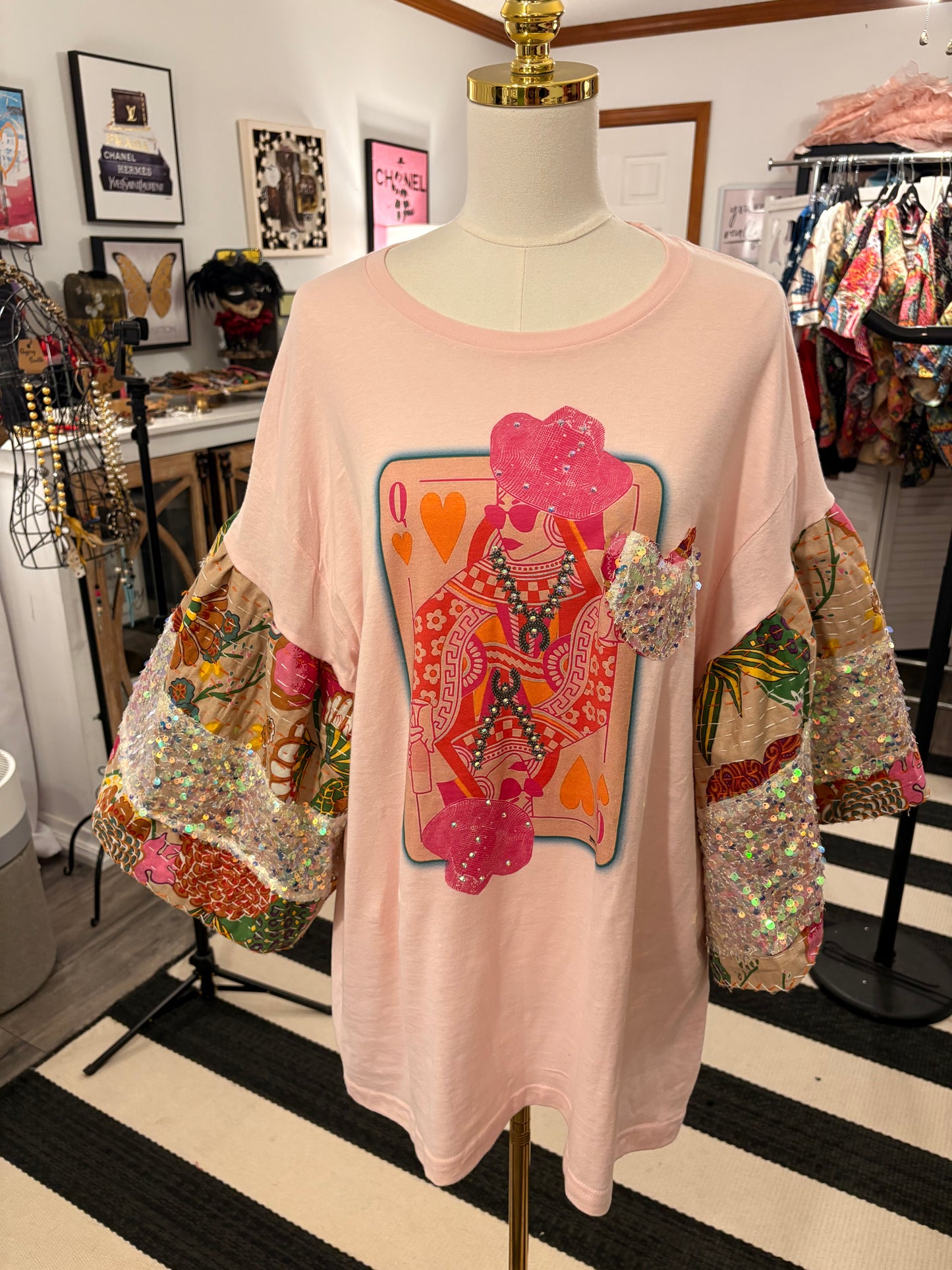 Queen of Sparkle Rhinestone Tee One Size Fits a Small to XXL