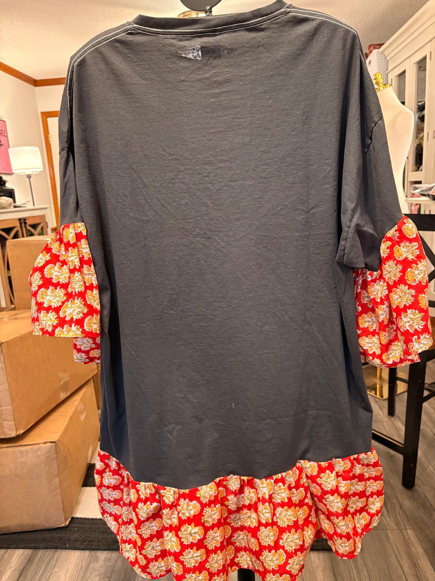 Hello Pumpkin Ruffled Rockstar Dress One Size Fits a Small to XL Oversized