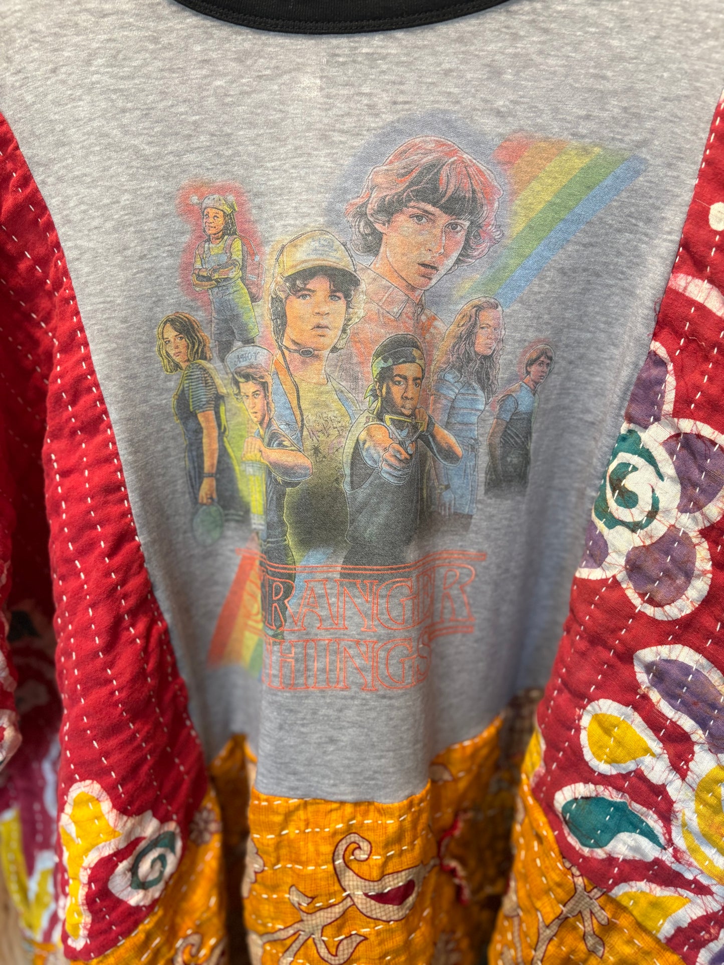Stranger Things Upcycled Vintage Kantha Top Fits a Small to XXL