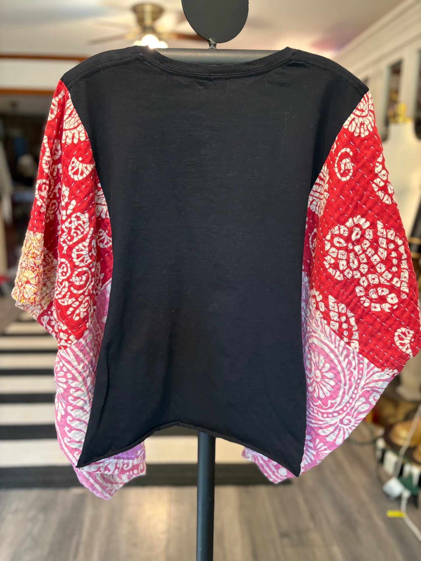 Jesus is the Reason Upcycled Vintage Kantha Poncho Tee Fits A Size Small to  XL