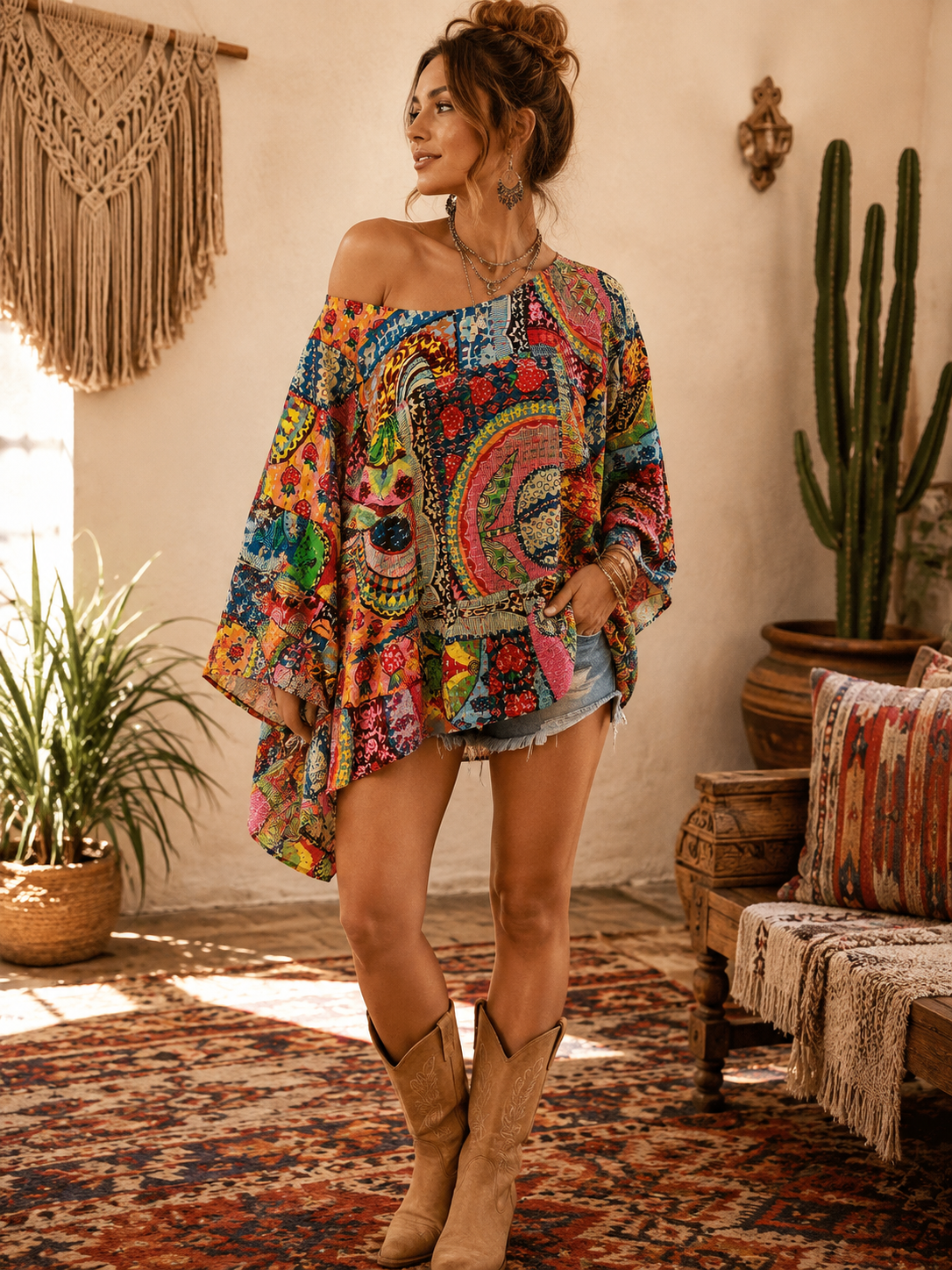Mimi Kantha Circle Top One Size Fits a Small to XXL