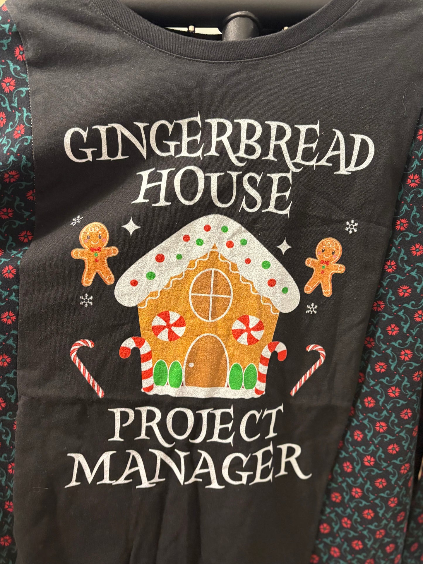Gingerbread House Upcycled Tee Fits a Small to XL OVERSIZED