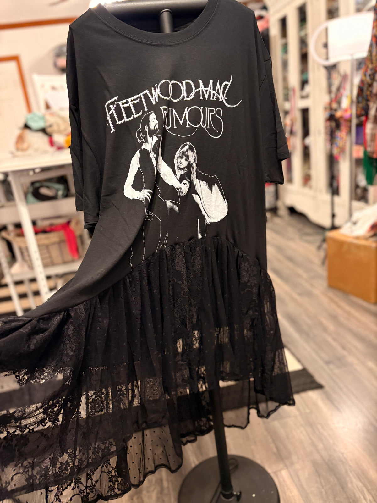 Rumors Hi/Lo Lace Tee Dress One Size Fits a Small to 3X