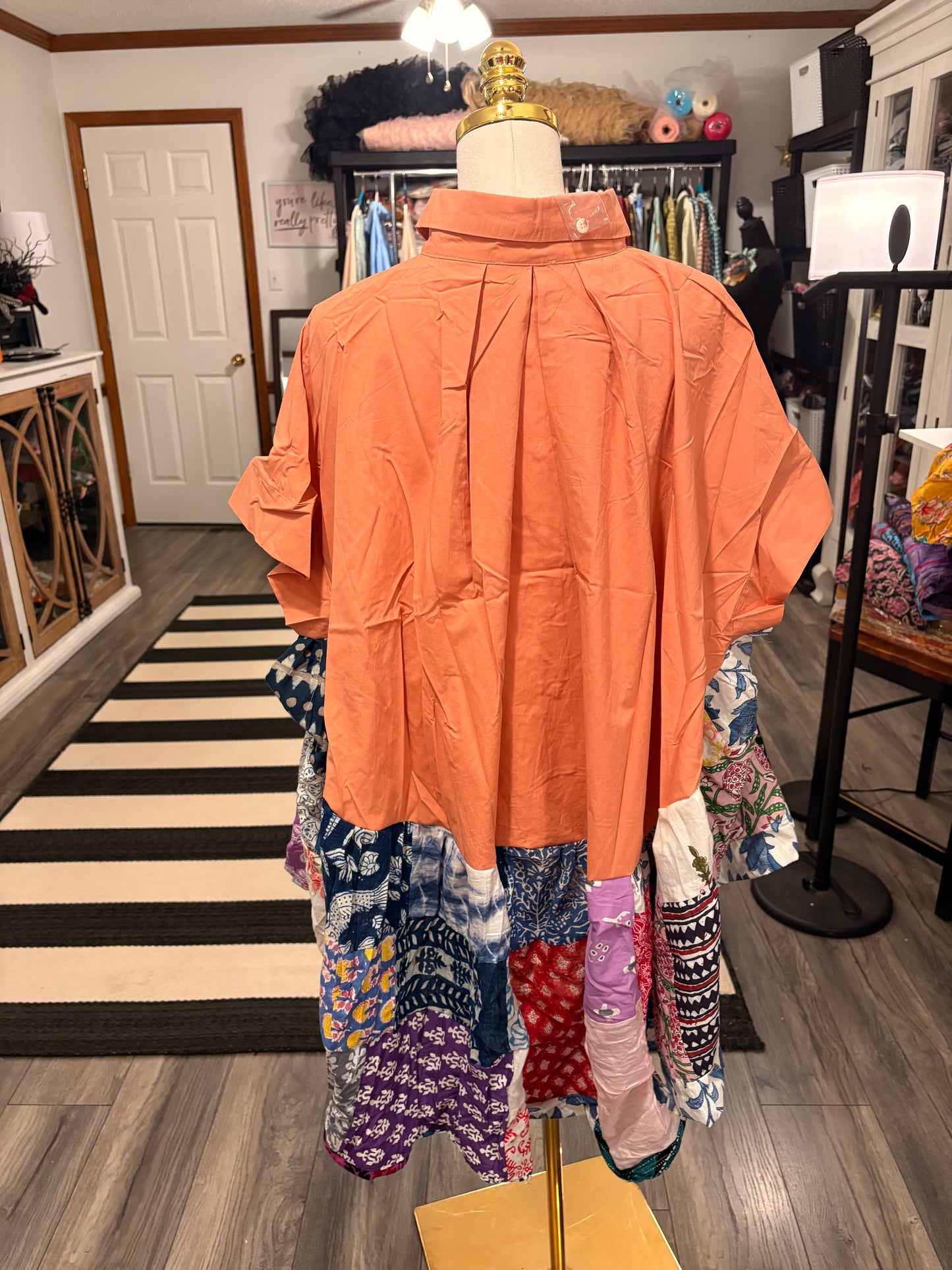 Amelia Upcycled Butterfly Poncho One Size Fits a Large to 3X