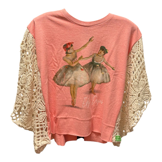 Degas Upcycled Drop Sleeve Crochet Tee One Size Fits a Small to Large SHORT Length